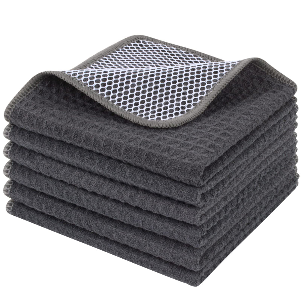 KinHwa Dish Cloths for Washing Dishes with Scrub Side, Microfiber Dish Rags