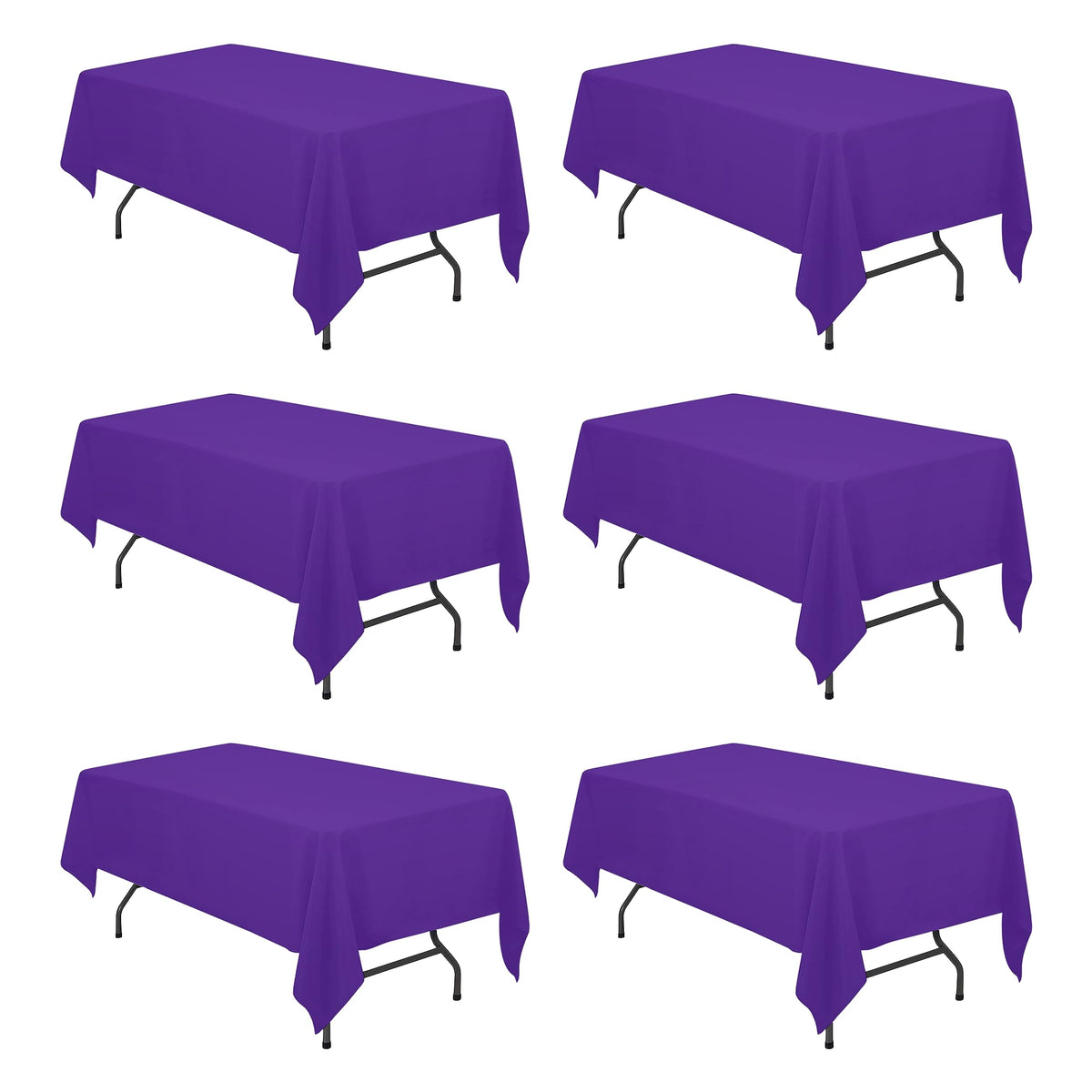 BRILLMAX 6 Pack Ivory Tablecloths 90x156 Inch for 8ft Rectangle Tables