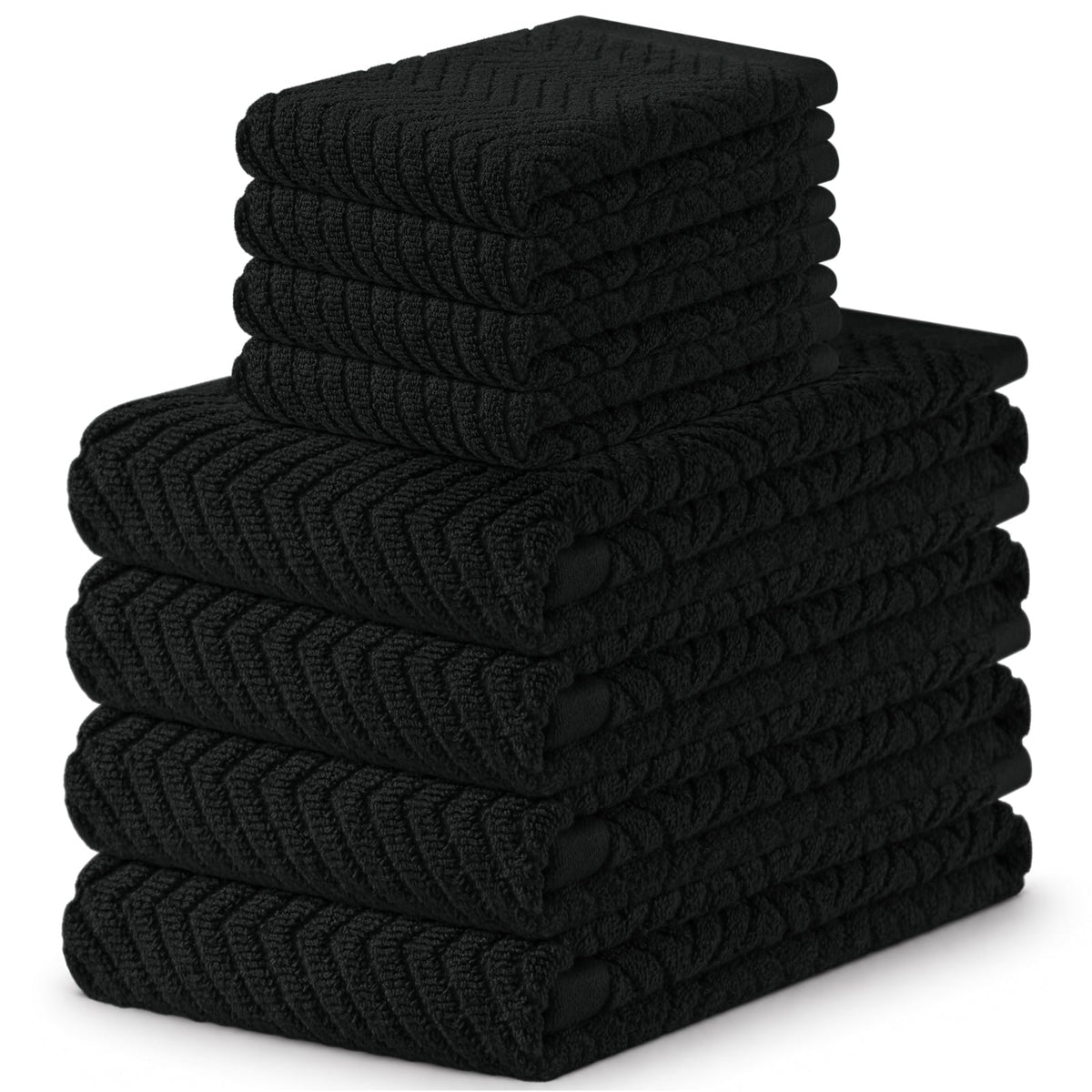 Homaxy 8 Pack 100% Cotton Kitchen Towels and Dishcloths Set, Burgundy