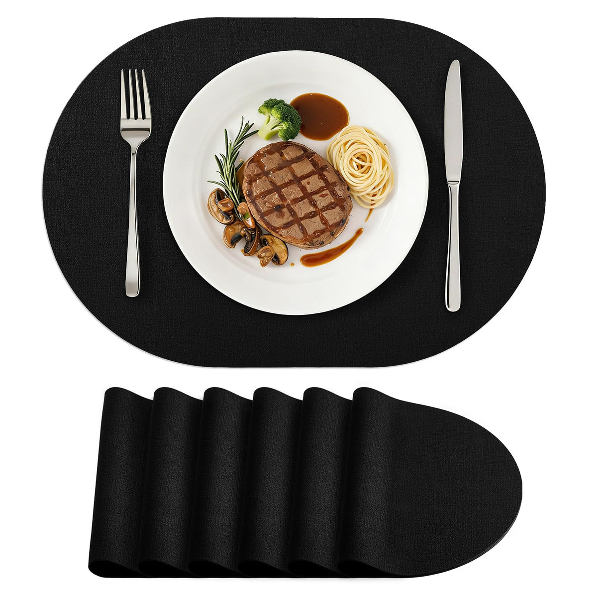 homing Heat Resistant Oval Placemats Set of 6, Beige