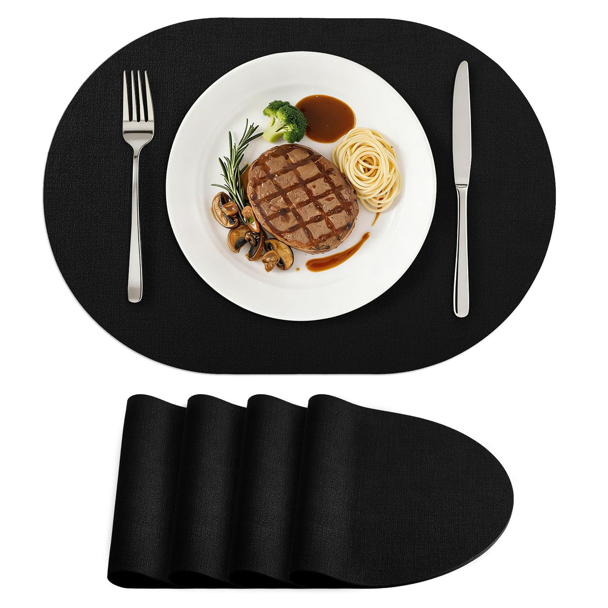 homing Heat Resistant Oval Placemats Set of 6, Beige