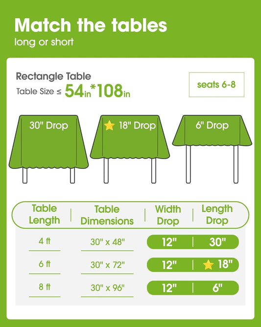 Pureegg Plastic Table Cloth Disposable 12 Pack 54x108 Inch, White