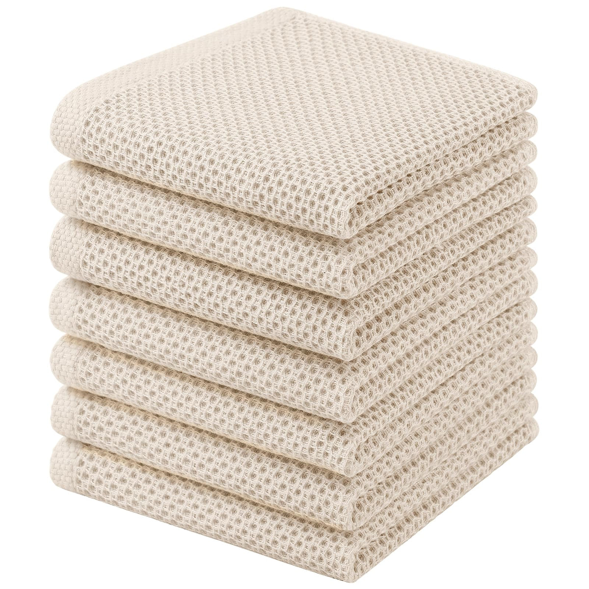 Homaxy 100% Cotton Waffle Weave Kitchen Dish Cloths, 4-Pack, Dark Grey