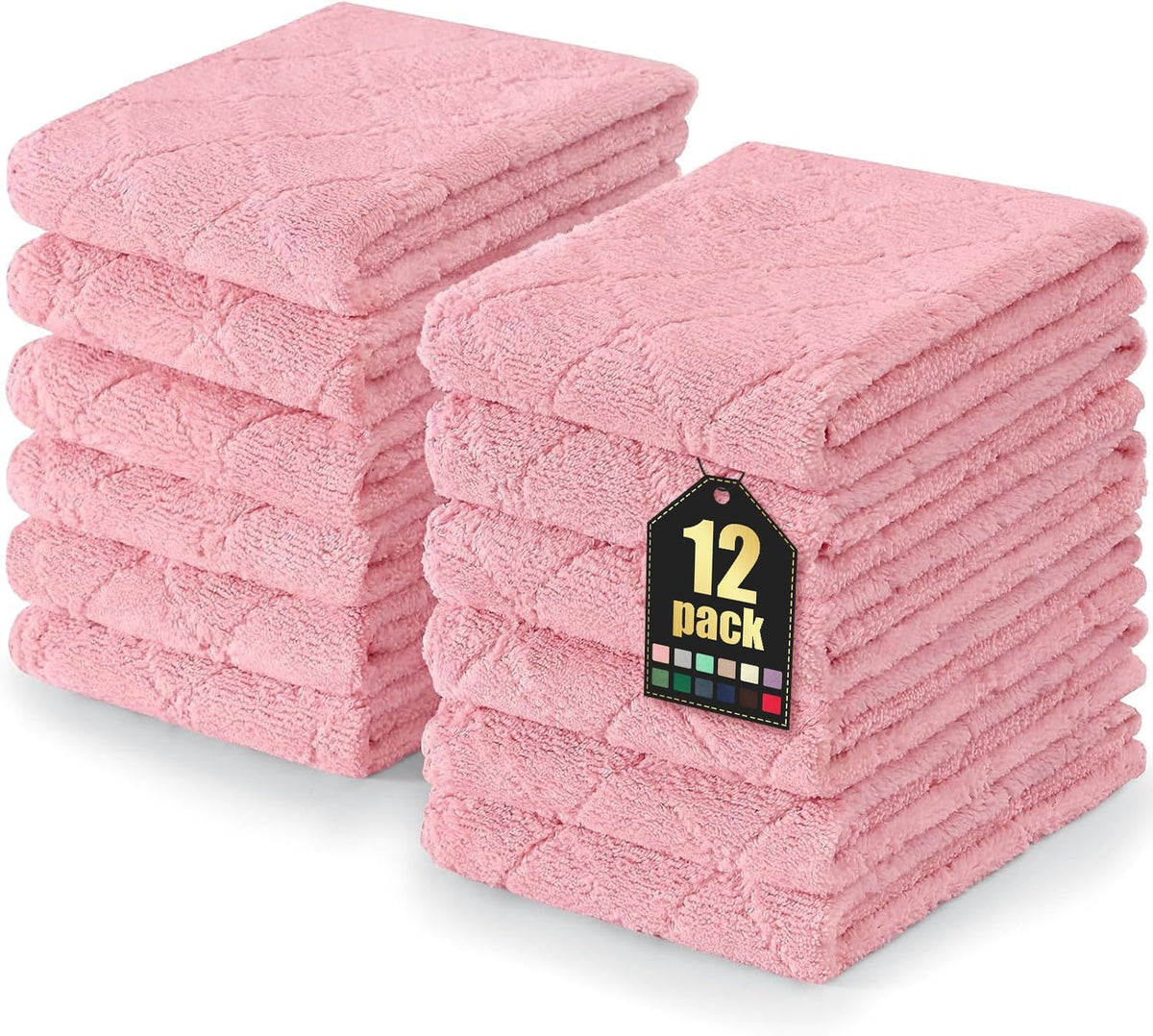 Homaxy 12 Pack Super Soft & Absorbent Dish Cloths, 10" x 10", Grey