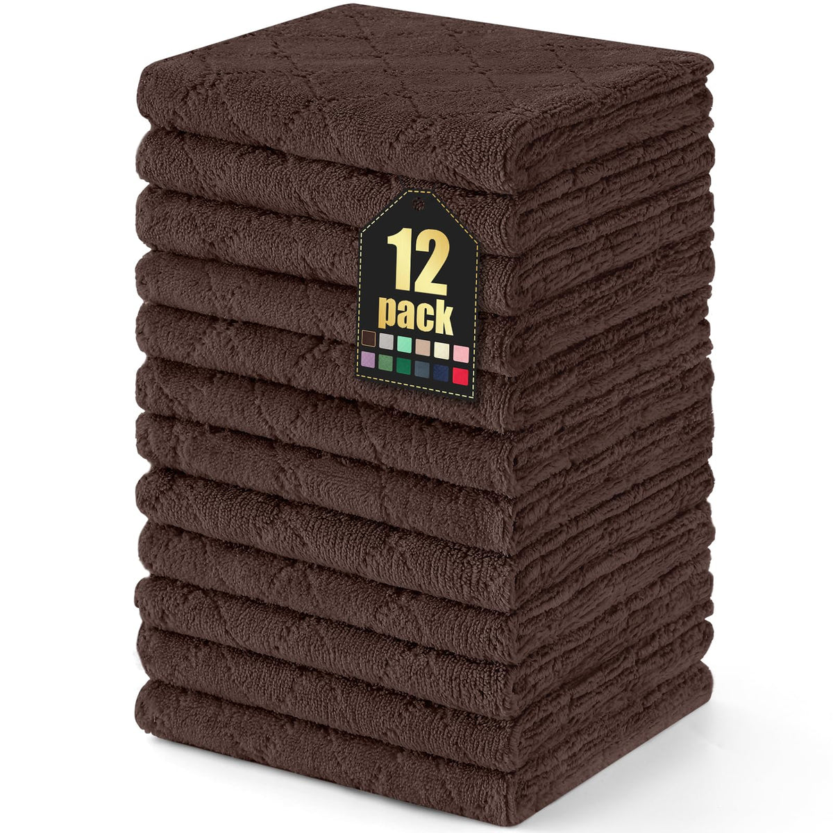 Homaxy 12 Pack Super Soft & Absorbent Dish Cloths, 10" x 10", Grey