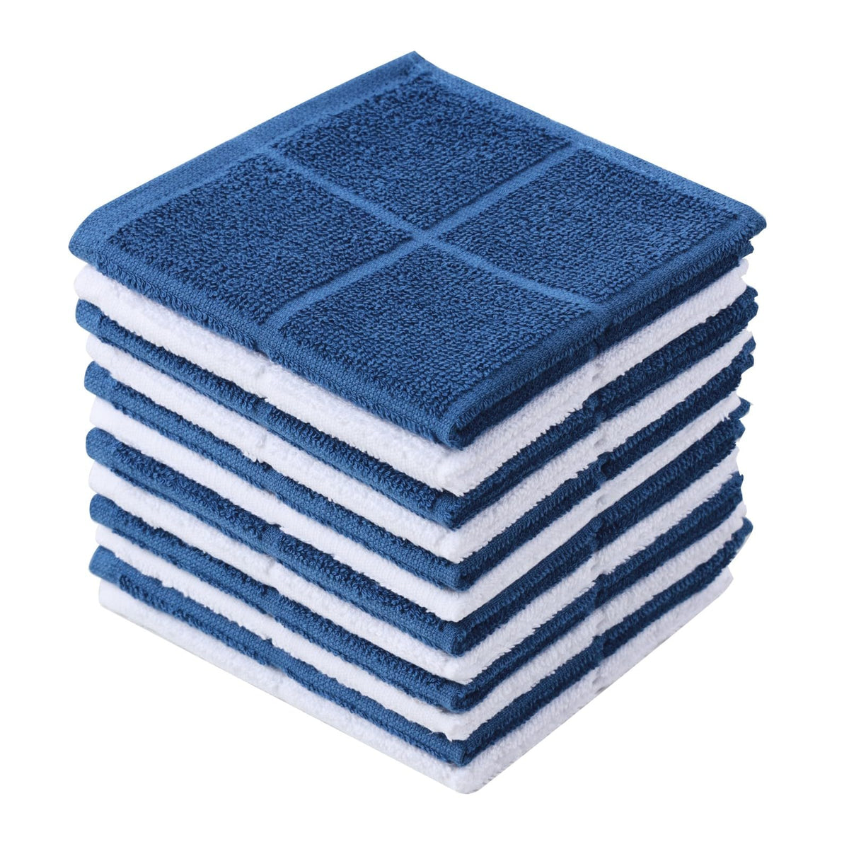 Glynniss Dishcloths Kitchen Highly Absorbent Dish Rags 100% Cotton Dish Cloths for Washing Dishes, Cleaning (11 x 11 Inches, 12 pcs, White)