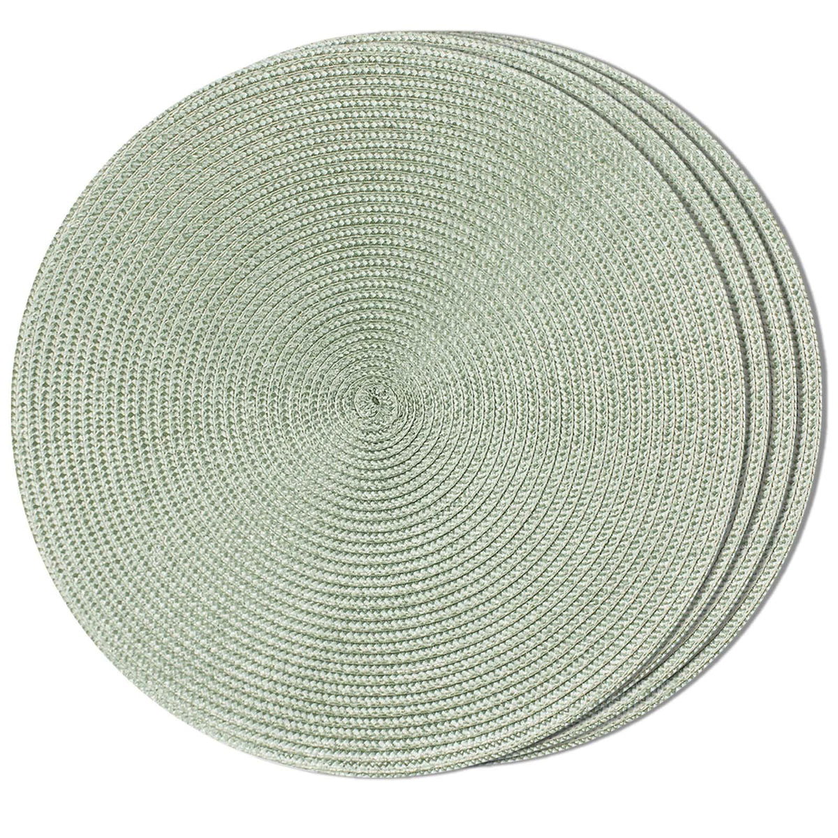 FunWheat Round Braided Placemats Set of 6 Table Mats for Dining Tables Woven Washable Non-Slip Place mats 15 inch(Orange, 6pcs)