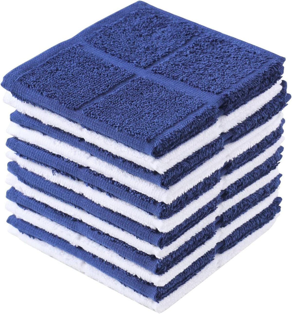 Glynniss Dish Rags for Washing Dishes, 100% Cotton Navy Kitchen WashCloths