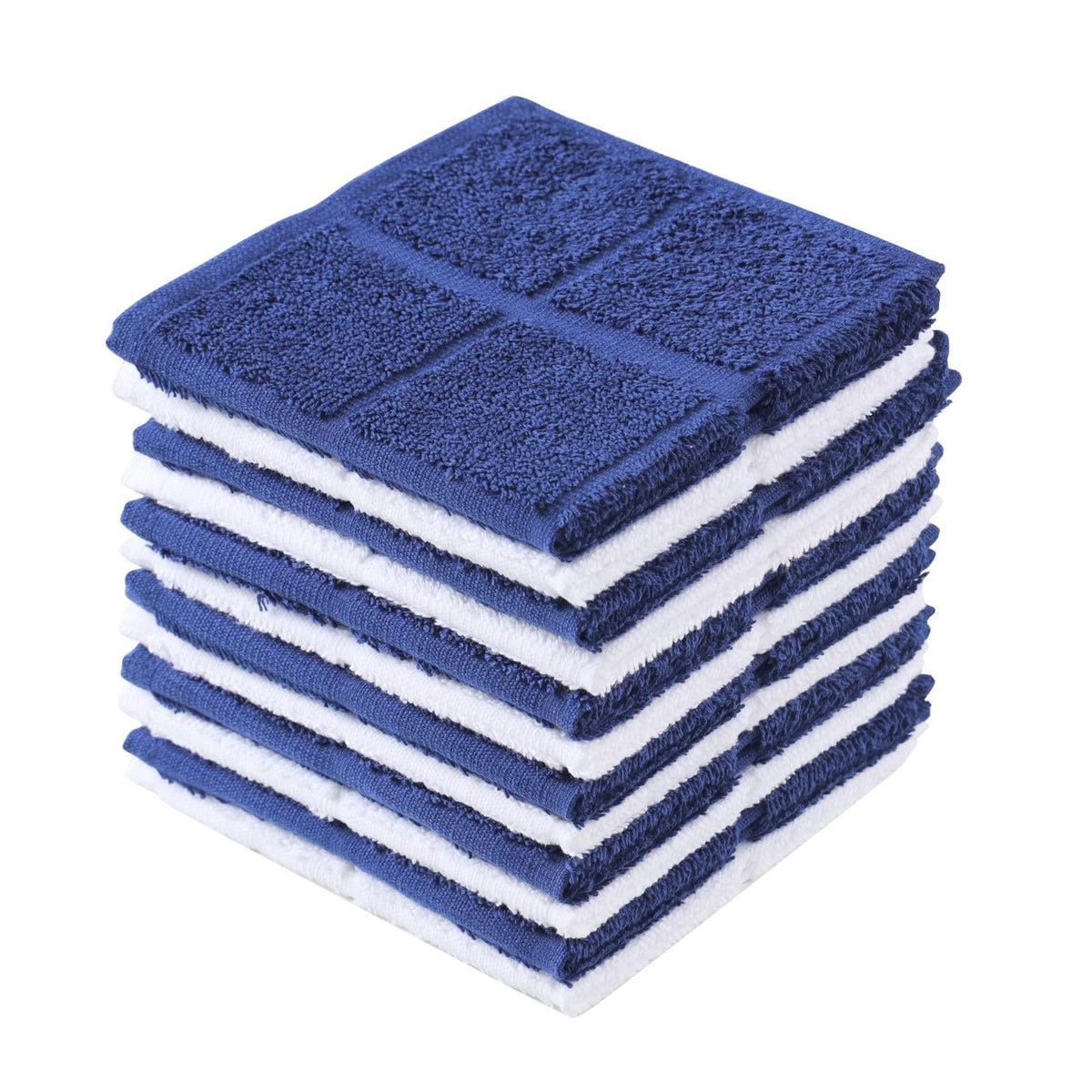 Glynniss Dish Rags for Washing Dishes, 100% Cotton Navy Kitchen WashCloths