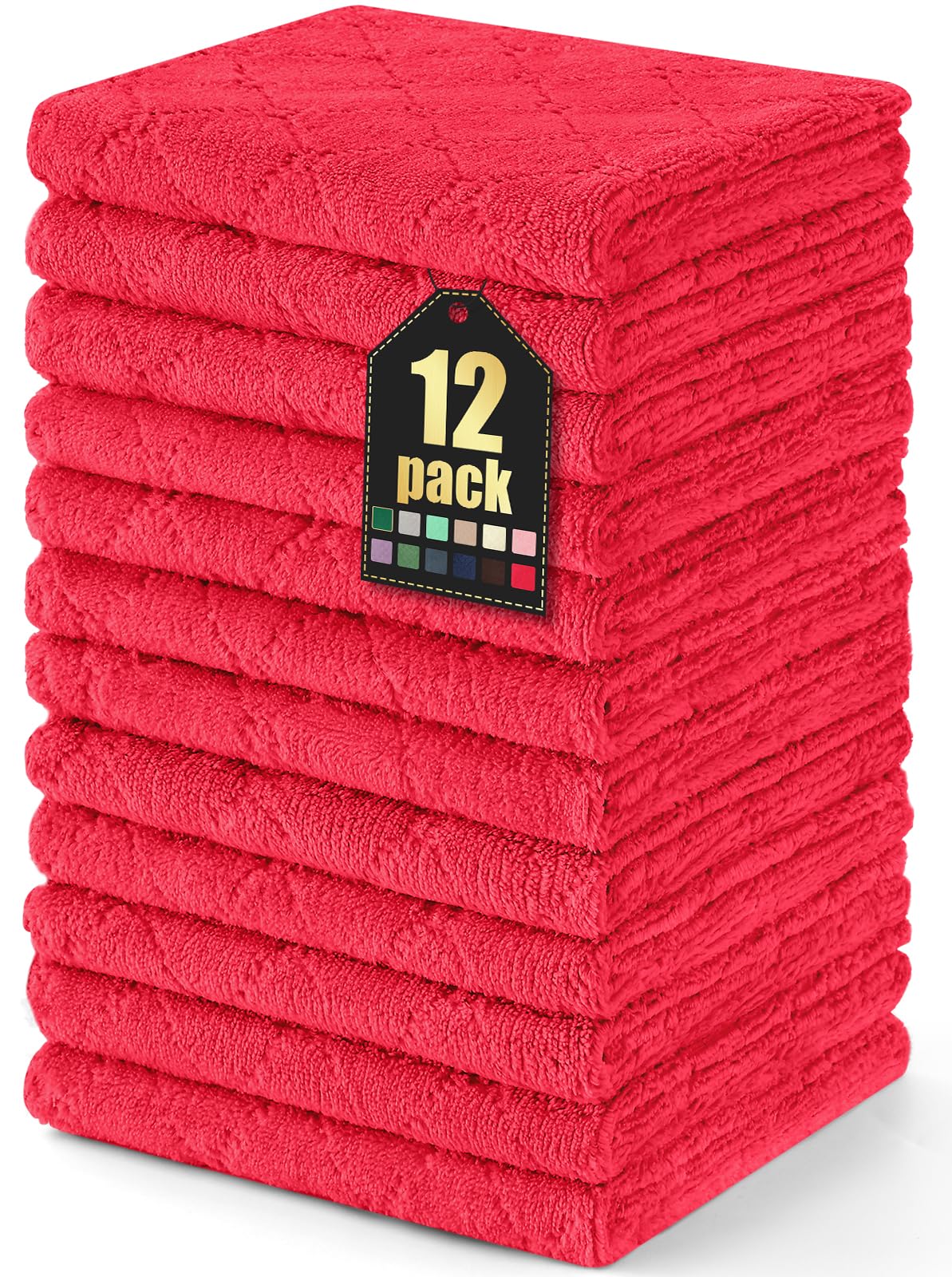 Homaxy 12 Pack Super Soft & Absorbent Dish Cloths, 10" x 10", Grey