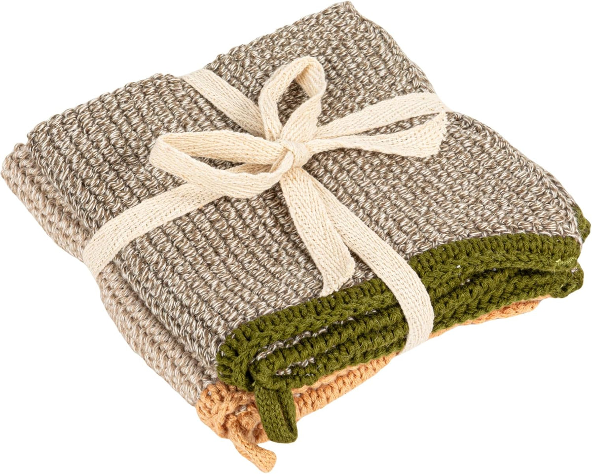 Creative Co-Op Square Cotton Knit Dish Cloth (Set of 2)