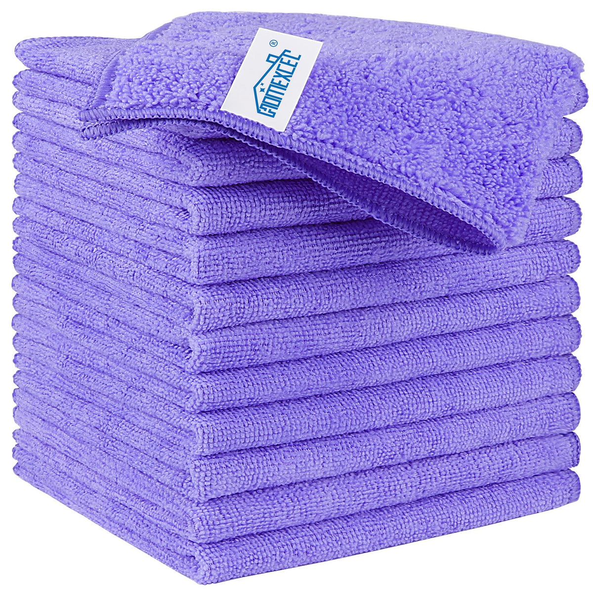 HOMEXCEL 12PK Microfiber Cleaning Cloth, Cleaning Rag for Home, 11.5x11.5in