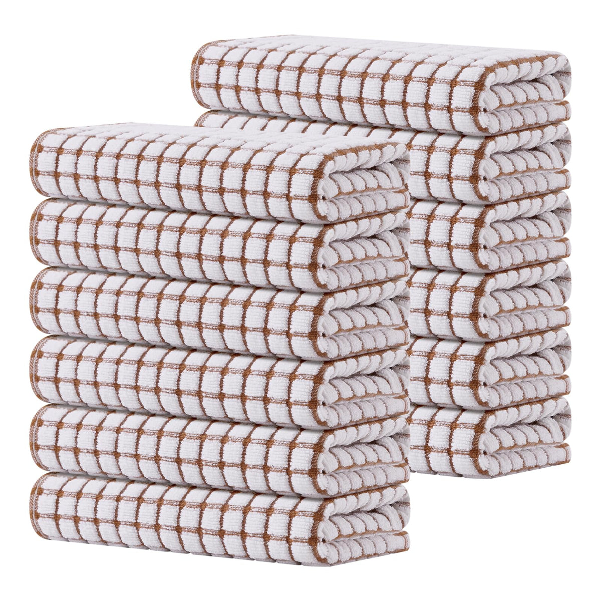 Kitinjoy Cotton 8 Pack Terry Kitchen Dish Cloths, Mixed Color