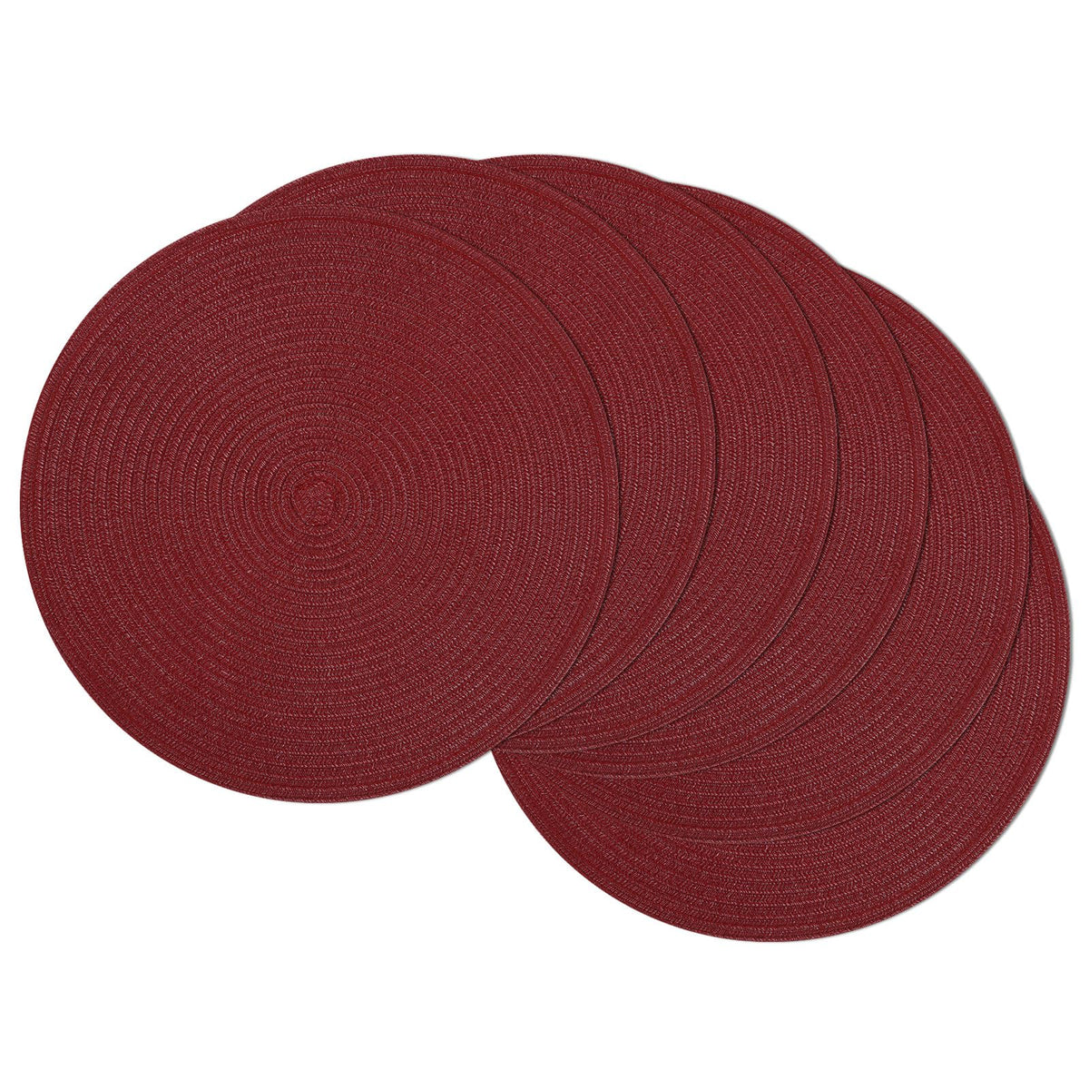 SHACOS Round Braided Placemats Set of 4 Dining Table Placemats 15 inch Circle Place Mats Easy to Clean Table Mats Indoor Outdoor, Blue Gray