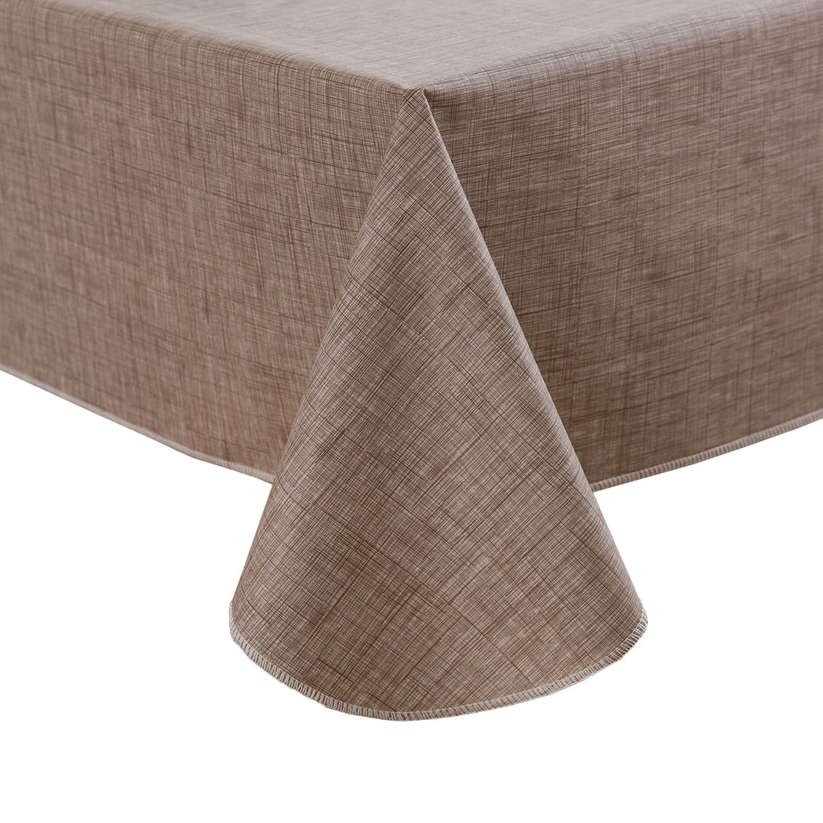 LIBERECOO Vinyl Tablecloth with Flannel Backing, Champagne, Waterproof, Stain-Resistant, Easy-Clean Table Cover for Dining, Kitchen, and Outdoor Use, 60" x 102" Rectangle
