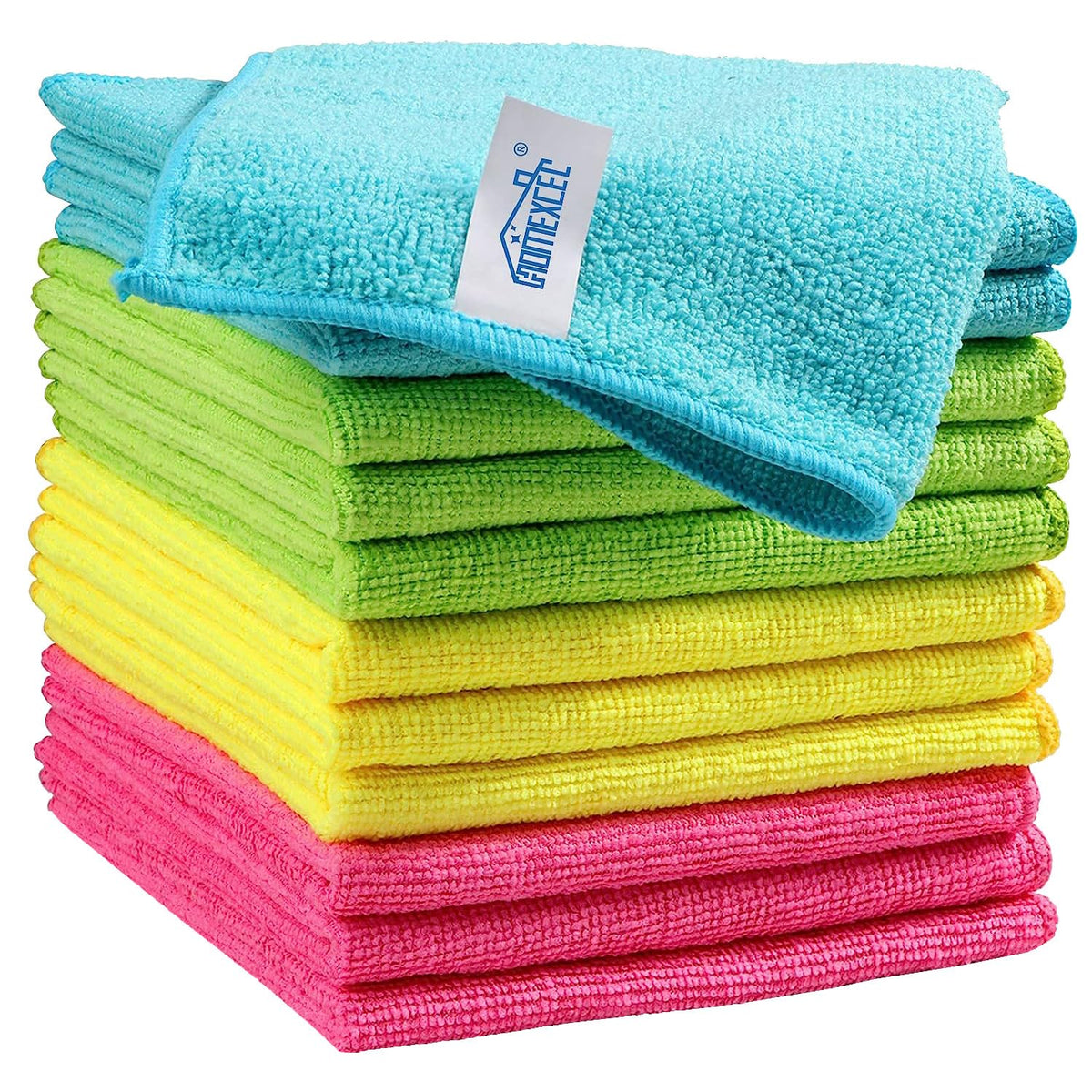 HOMEXCEL 12PK Microfiber Cleaning Cloth, Cleaning Rag for Home, 11.5x11.5in