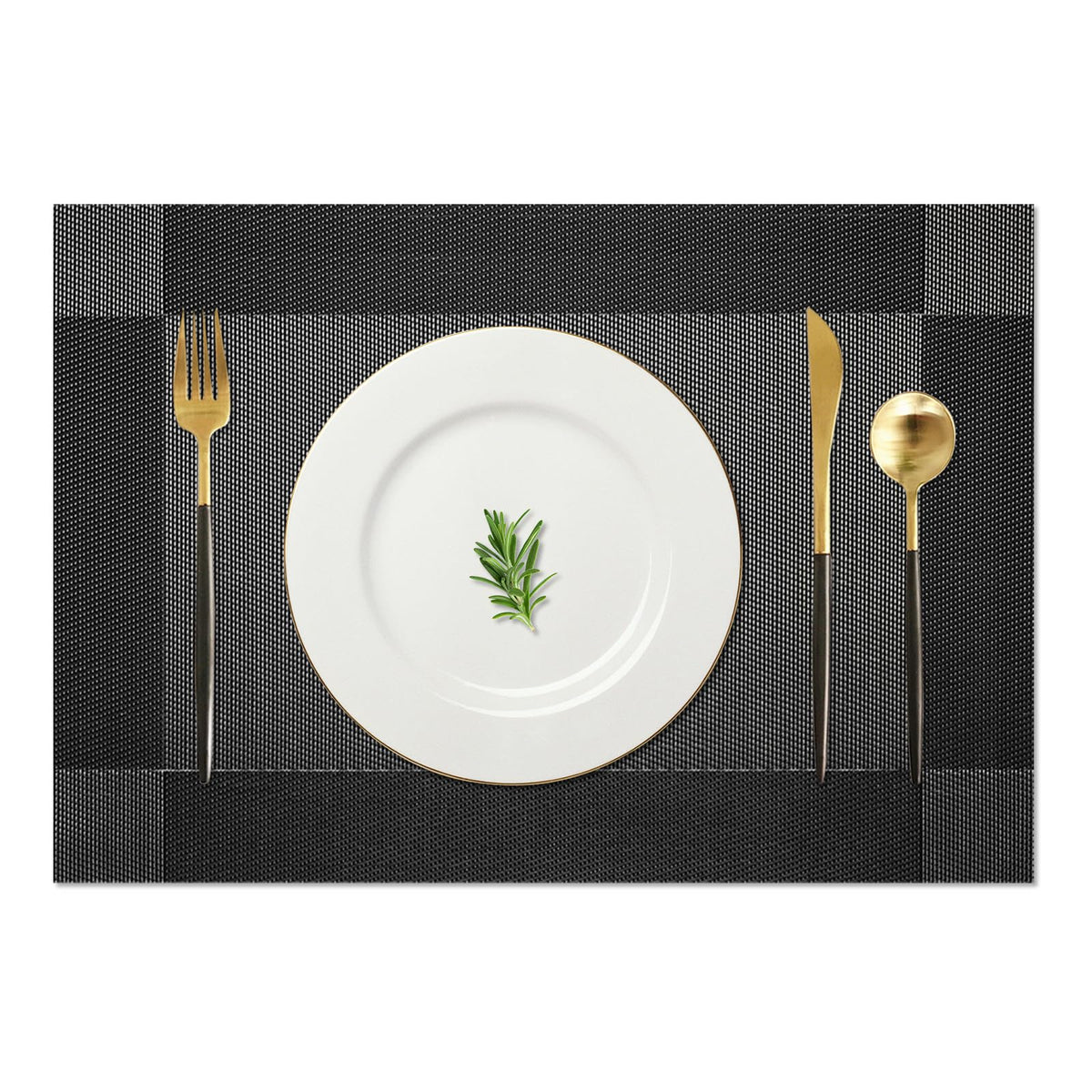 AHHFSMEI Placemats Set of 6 Washable Woven Vinyl Placemats for Dining Table Heat Resistant Non-Slip Stain Resistant Table Mats for Kitchen & Home Decor(White,6)