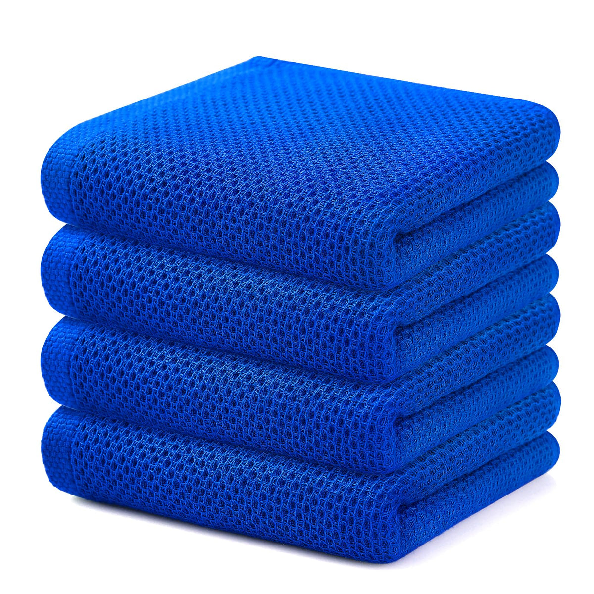 Kitinjoy 100% Cotton Waffle 6-Pack Kitchen Towels, 12" x 12", Dark Grey