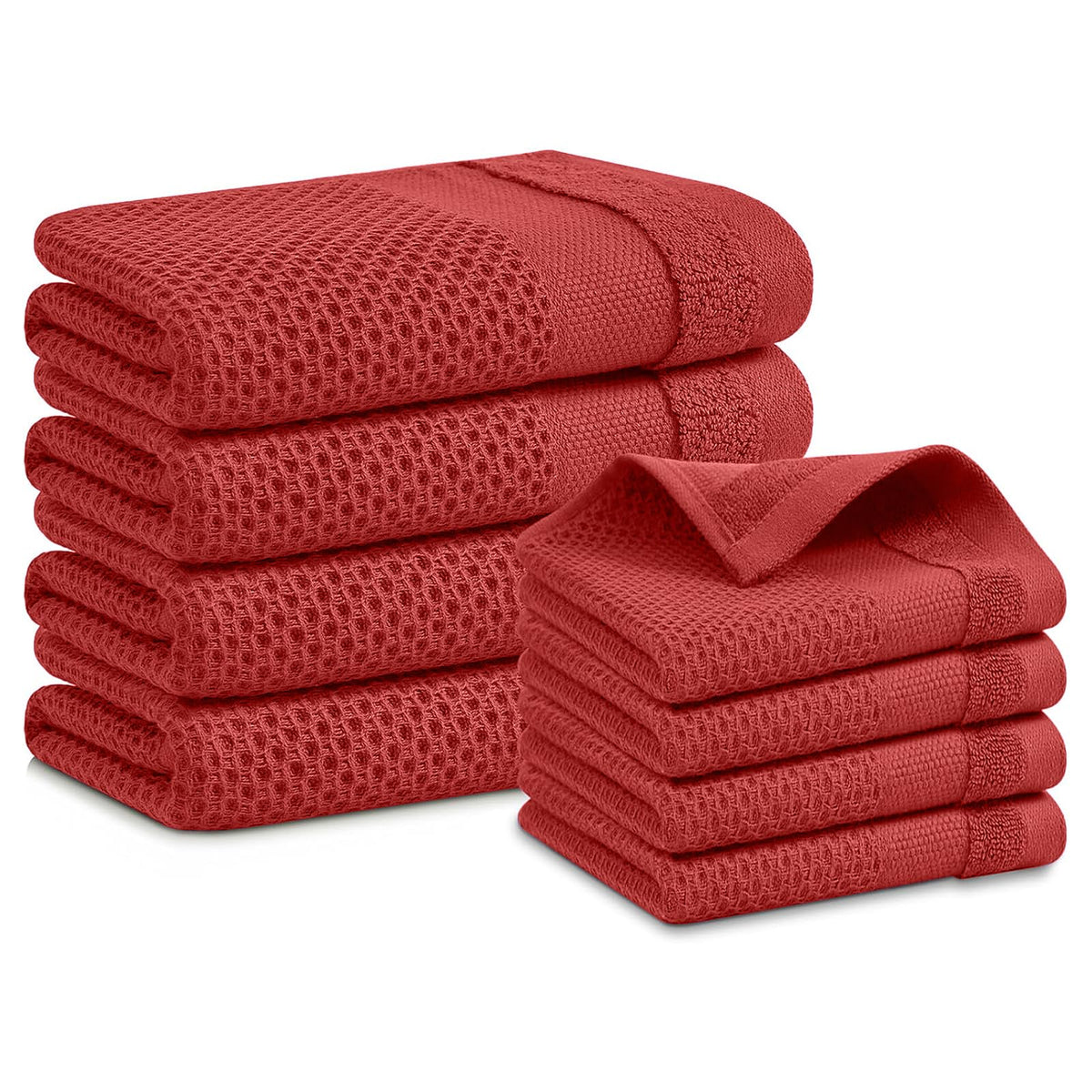 Homaxy 100% Cotton Dish Cloths, 8 Pack - 12 x 12 Inches, Black