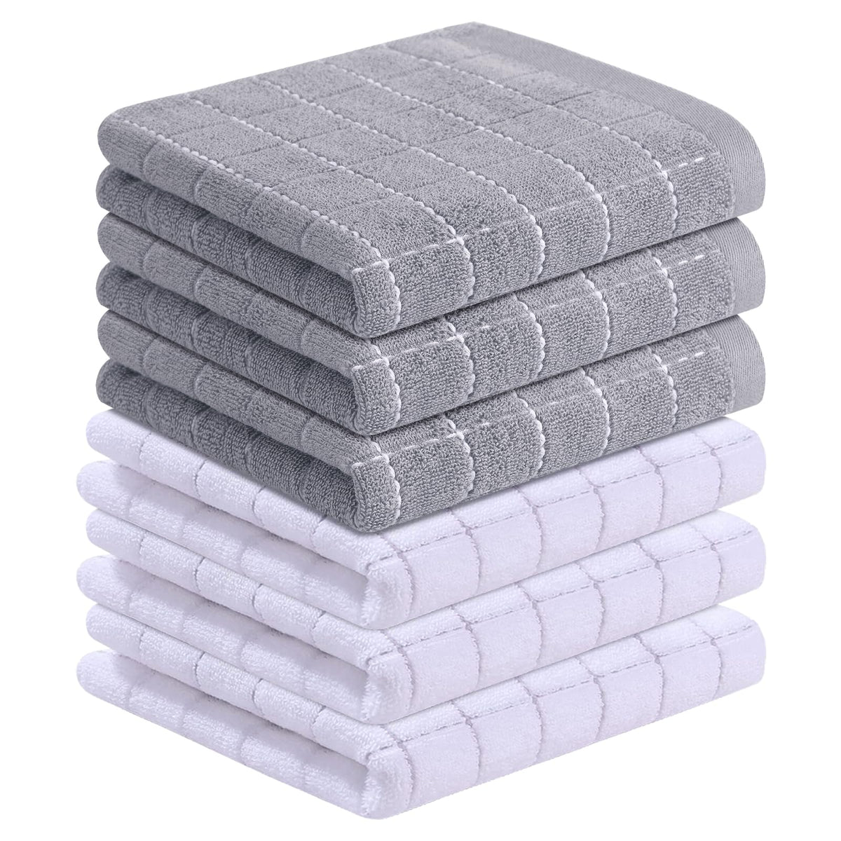 Homaxy 100% Cotton Terry Kitchen Dish Cloths, 6 Pack, Navy Blue