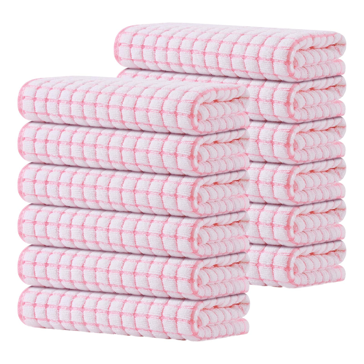 Kitinjoy Cotton 8 Pack Terry Kitchen Dish Cloths, Mixed Color