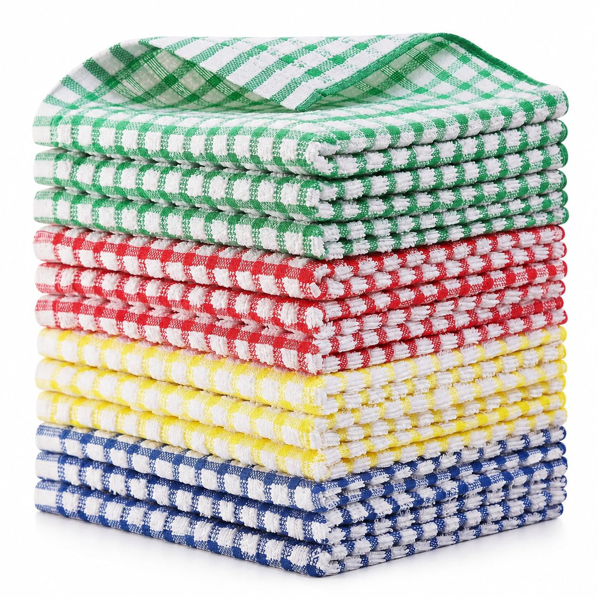 Egles 12 Pack 100% Cotton Kitchen Dish Cloths, 12 x 12 Inch Dishcloths