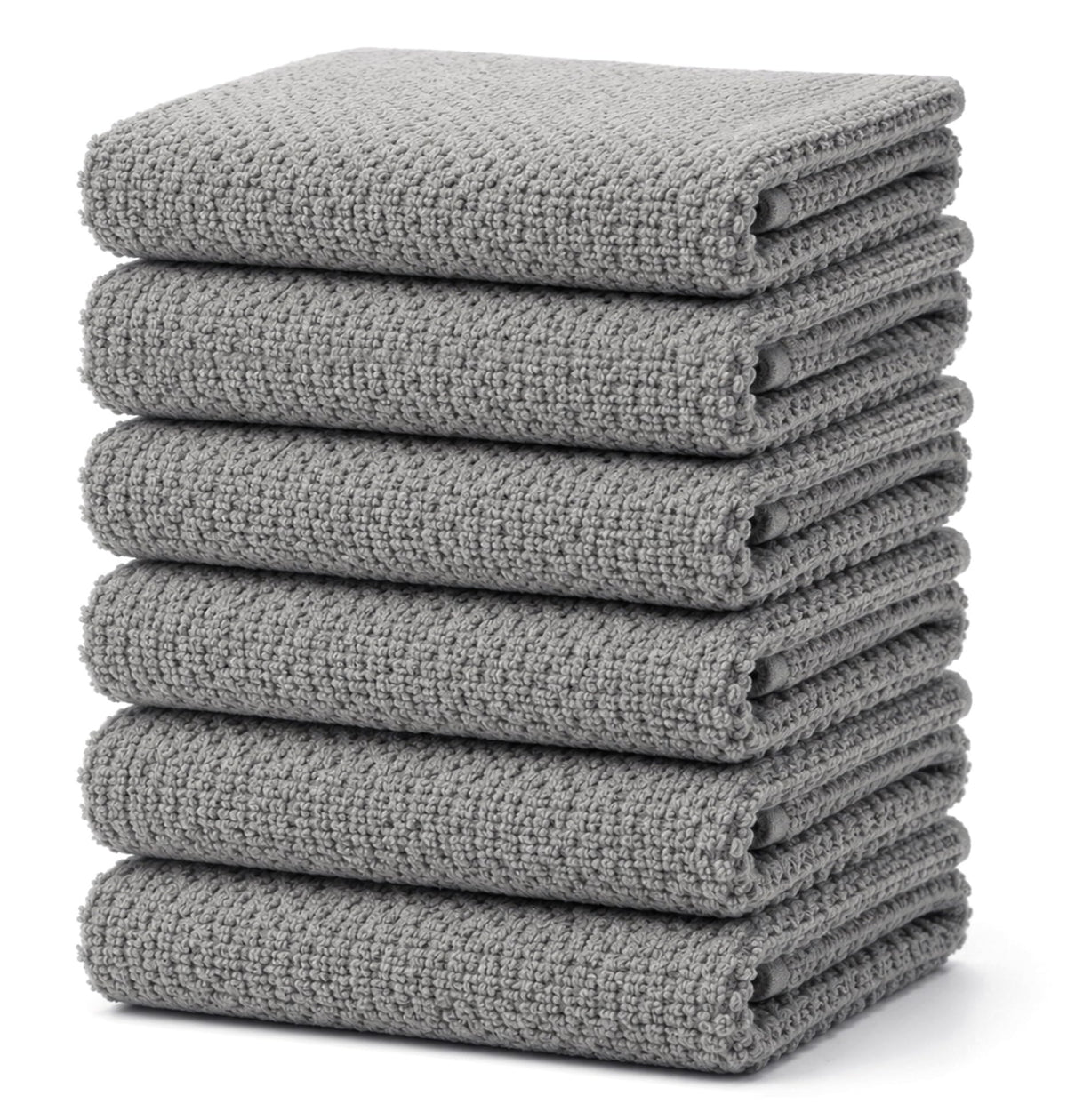 Bumble Dish Cloths 8-Pack, Cotton Kitchen Towels, 12"x12" Blue Wide Stripes
