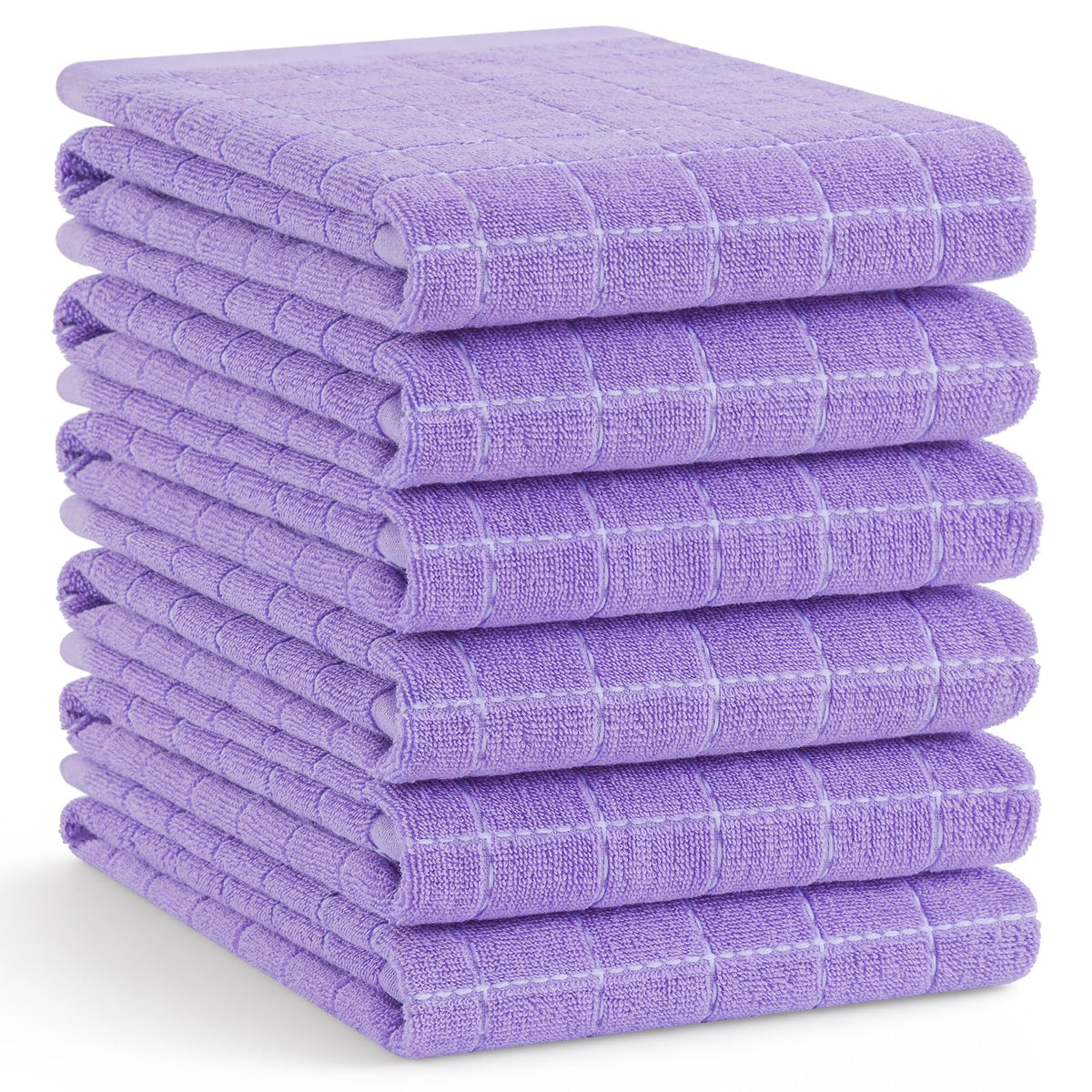 Homaxy 100% Cotton Terry Kitchen Dish Cloths, 6 Pack, Navy Blue