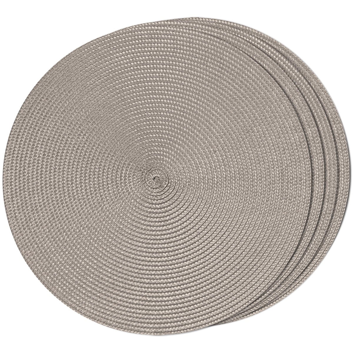 FunWheat Round Braided Placemats Set of 6 Table Mats for Dining Tables Woven Washable Non-Slip Place mats 15 inch(Orange, 6pcs)