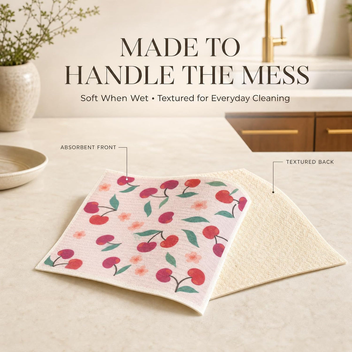 KIBAGA Beautiful Swedish Dishcloths for Kitchen Set of 5