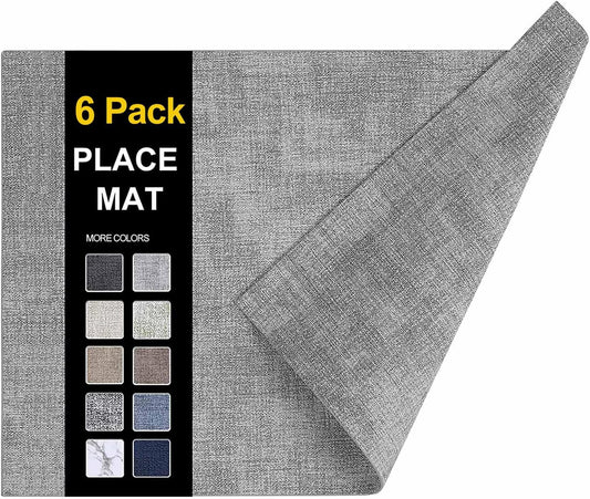homing Faux Leather Heat Resistant Placemats 6 Packs