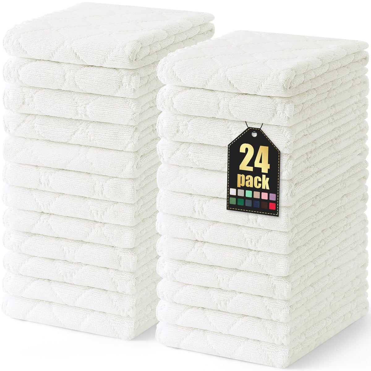 Homaxy 12 Pack Super Soft & Absorbent Dish Cloths, 10" x 10", Grey