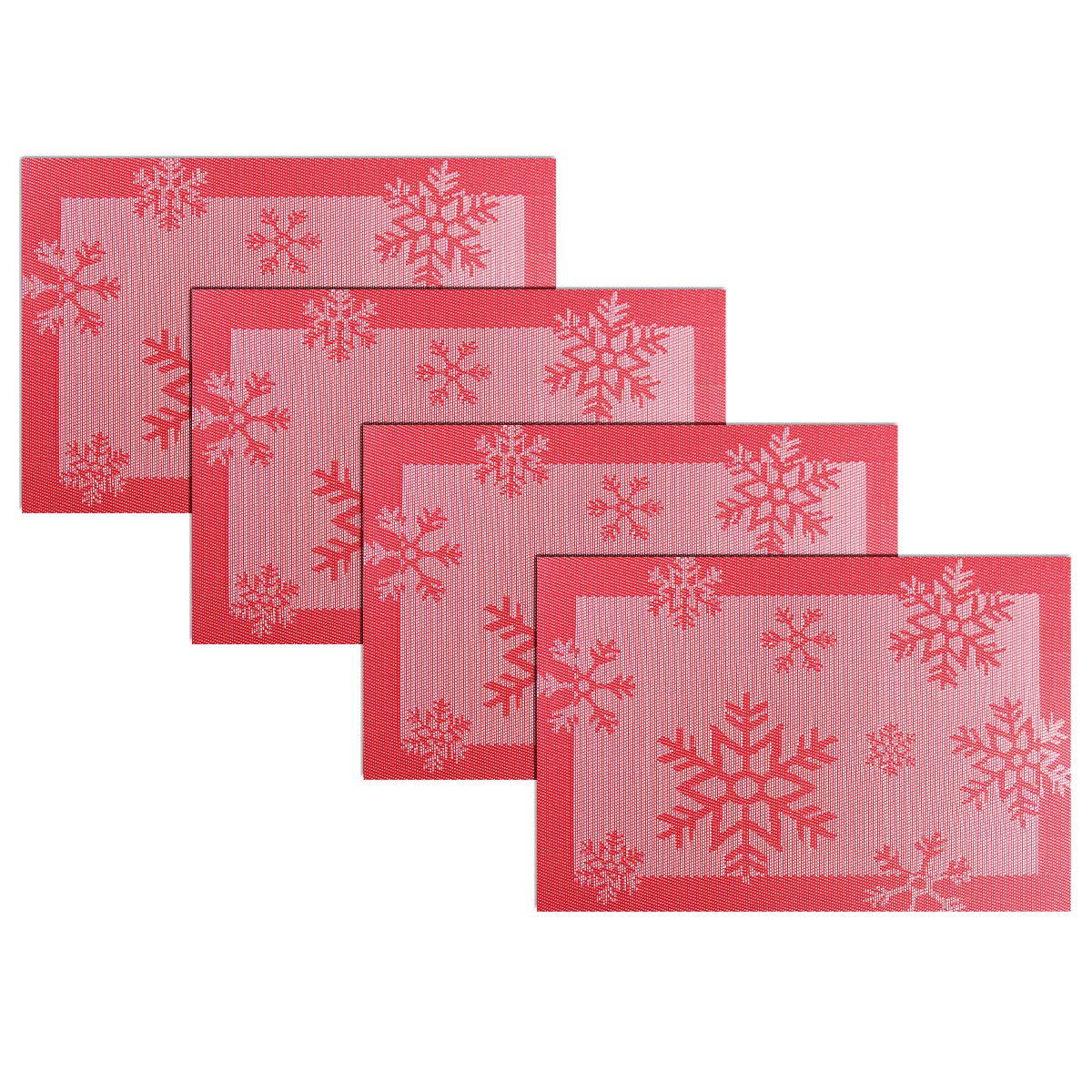 PIGCHCY Placemats,Washable Vinyl Woven Table Mats,Elegant Durable Placemats for Dining Table Set of 4 (18 x 12 inches, Pure Black)