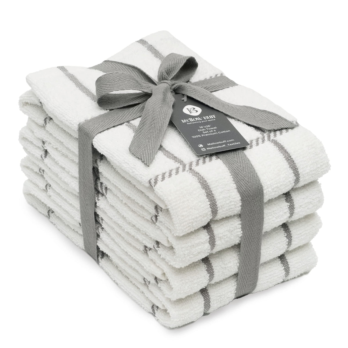 100% Cotton Terry Dish Towels, 4 pack16 x26 Inches, Super Soft and Absorbent Kitchen Towels, Perfect for Kitchen Cleaning and Dish Washing | Yellow