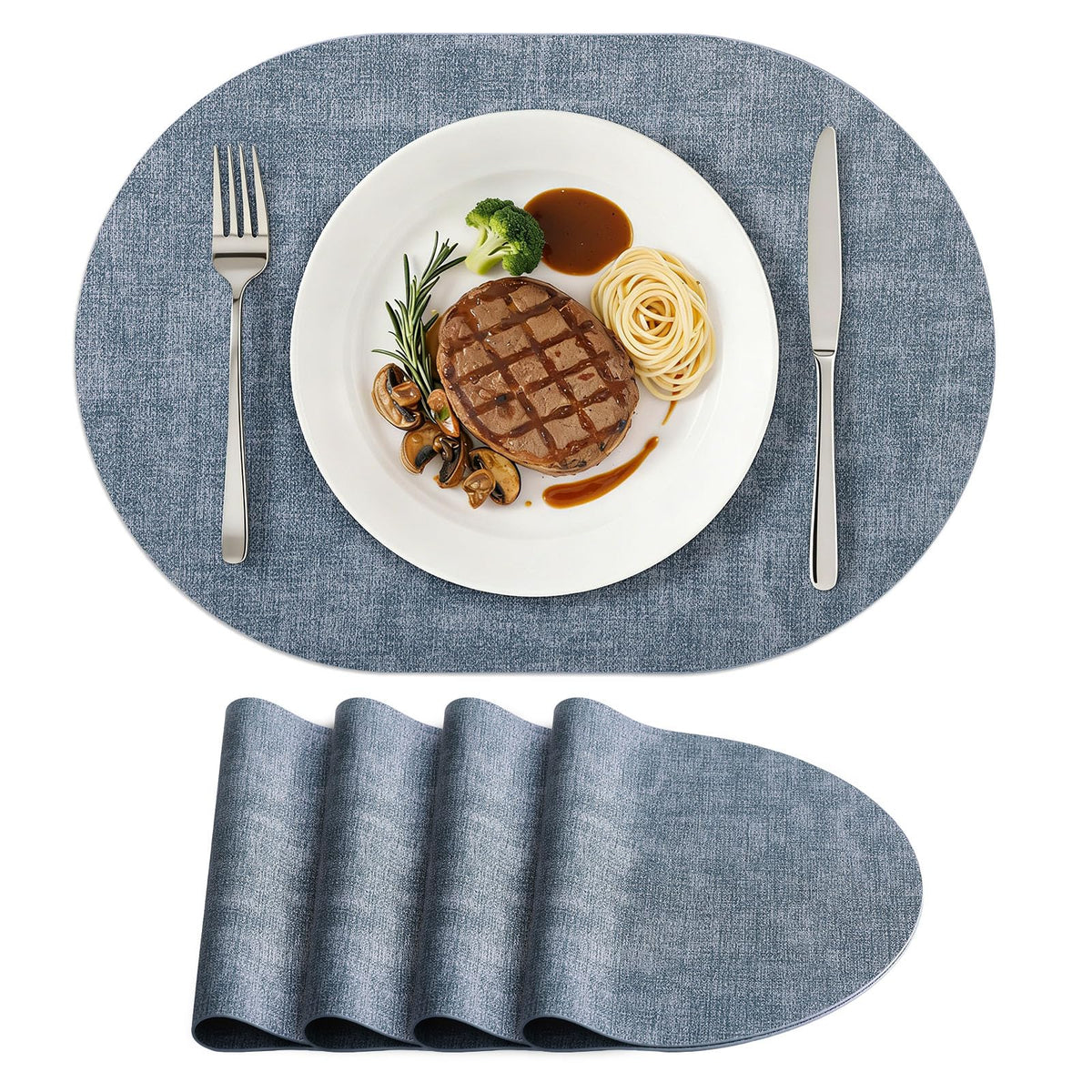 homing Heat Resistant Oval Placemats Set of 6, Beige