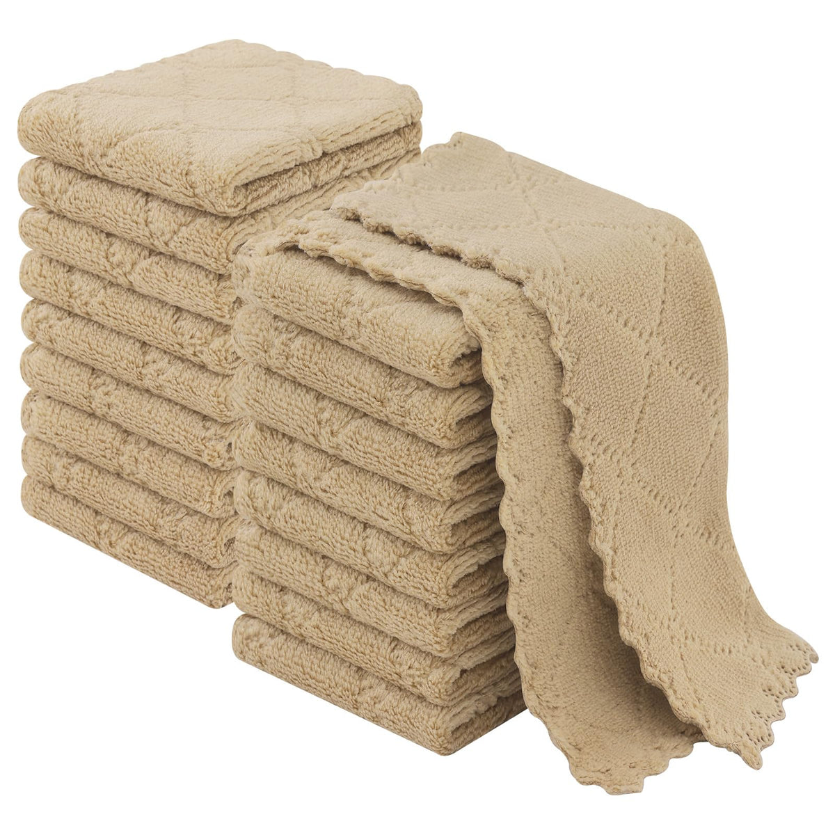Homaxy 12 Pack Super Soft & Absorbent Dish Cloths, 10" x 10", Grey