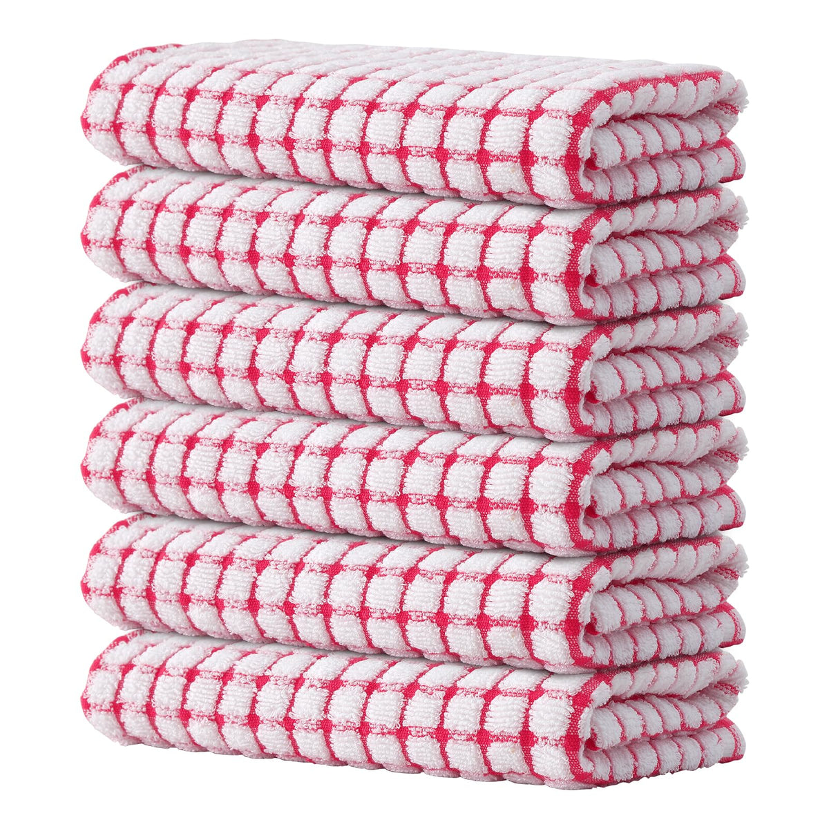 Kitinjoy Cotton 8 Pack Terry Kitchen Dish Cloths, Mixed Color