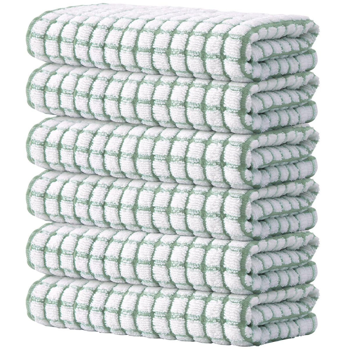 Kitinjoy Cotton 8 Pack Terry Kitchen Dish Cloths, Mixed Color