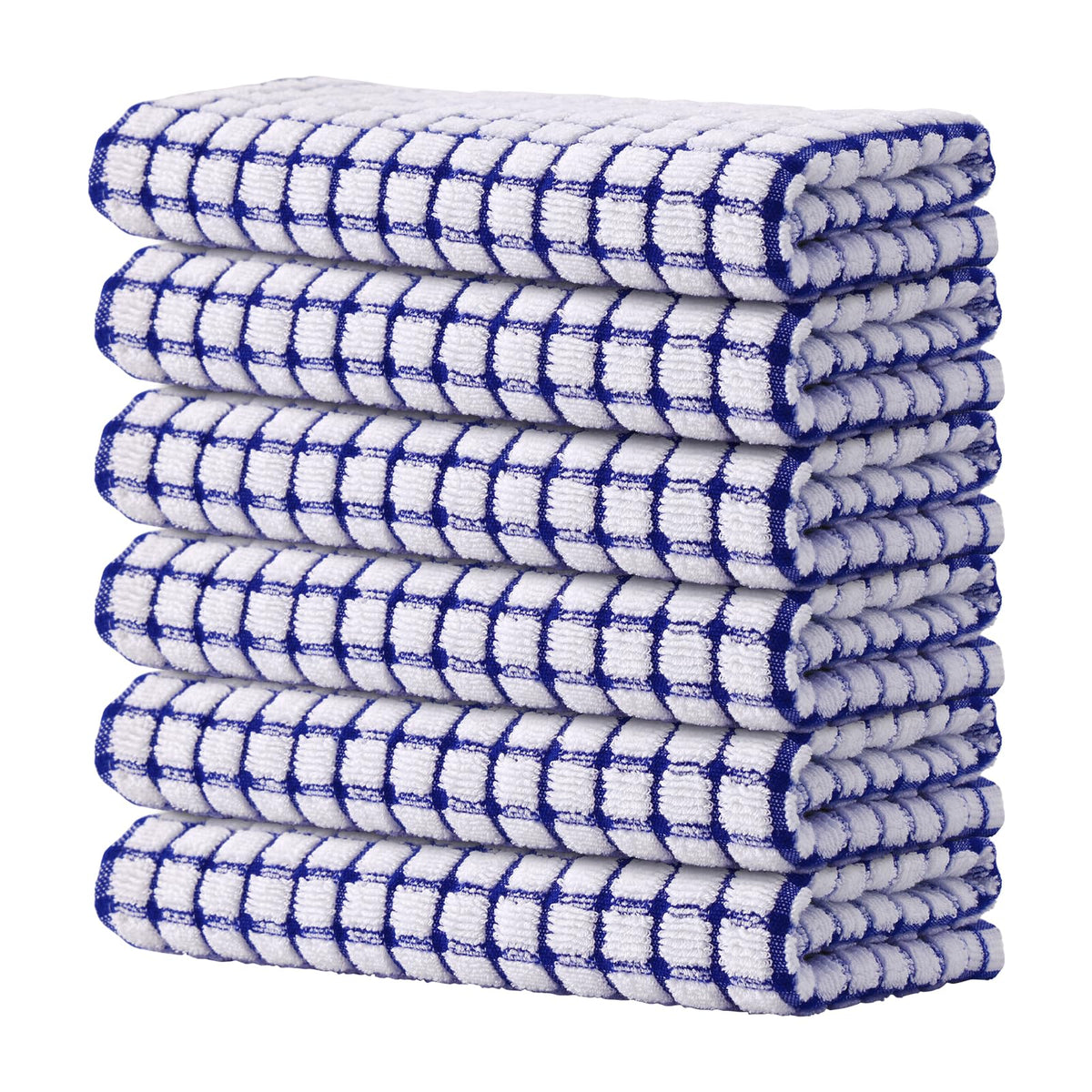 Kitinjoy Cotton 8 Pack Terry Kitchen Dish Cloths, Mixed Color