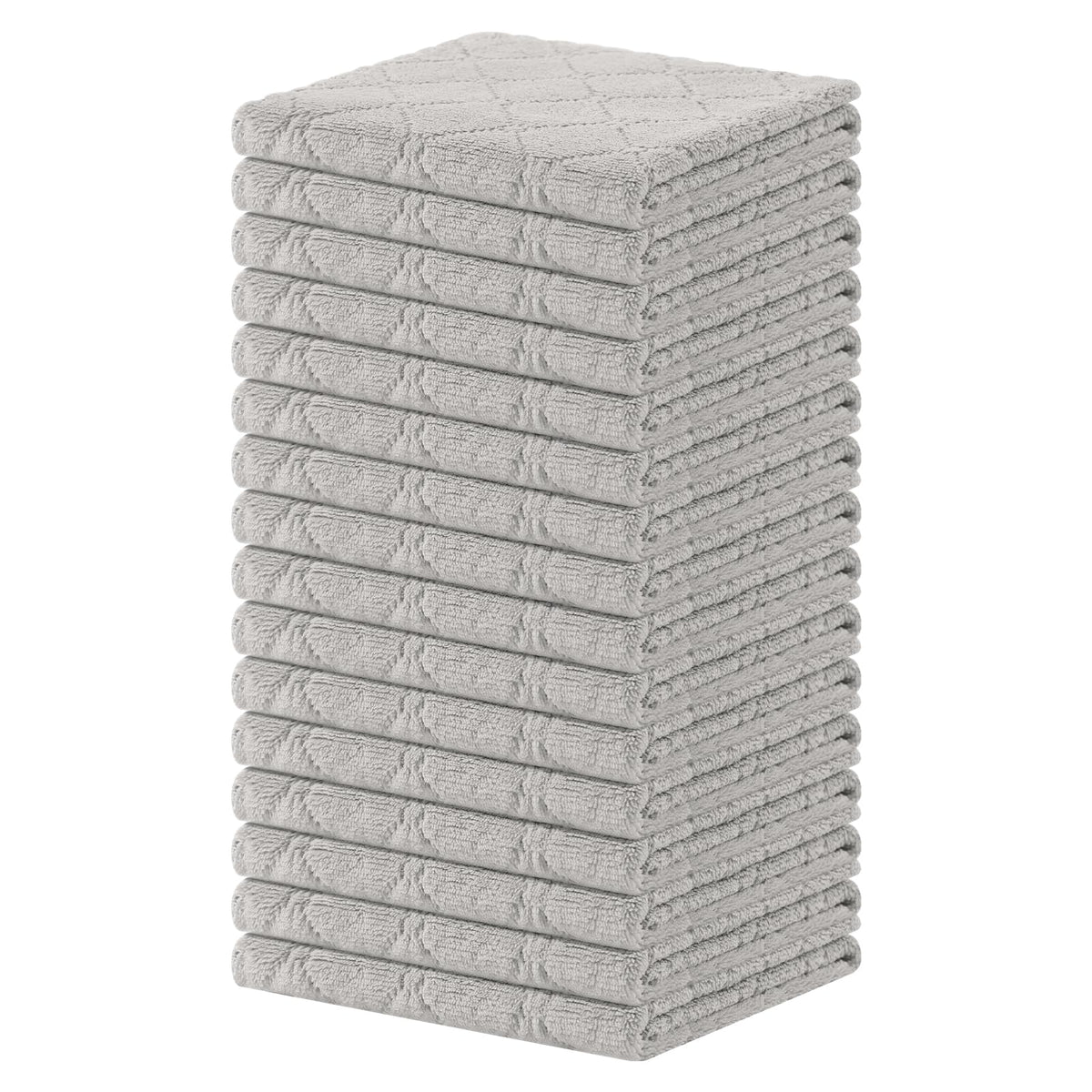 Homaxy 12 Pack Super Soft & Absorbent Dish Cloths, 10" x 10", Grey