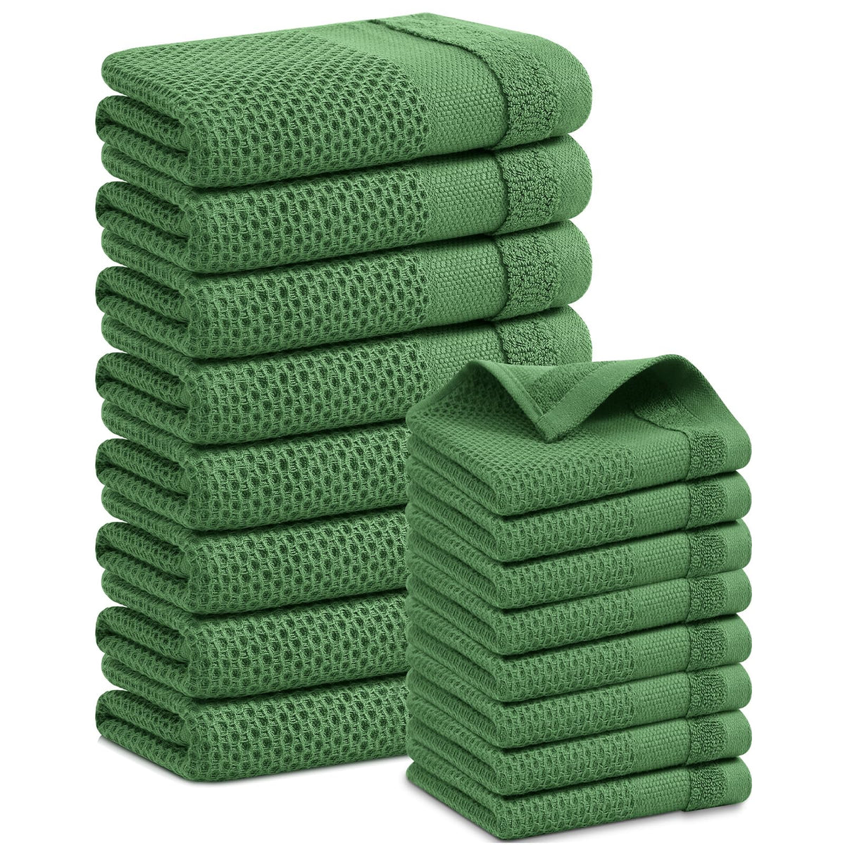 Homaxy 100% Cotton Dish Cloths, 8 Pack - 12 x 12 Inches, Black