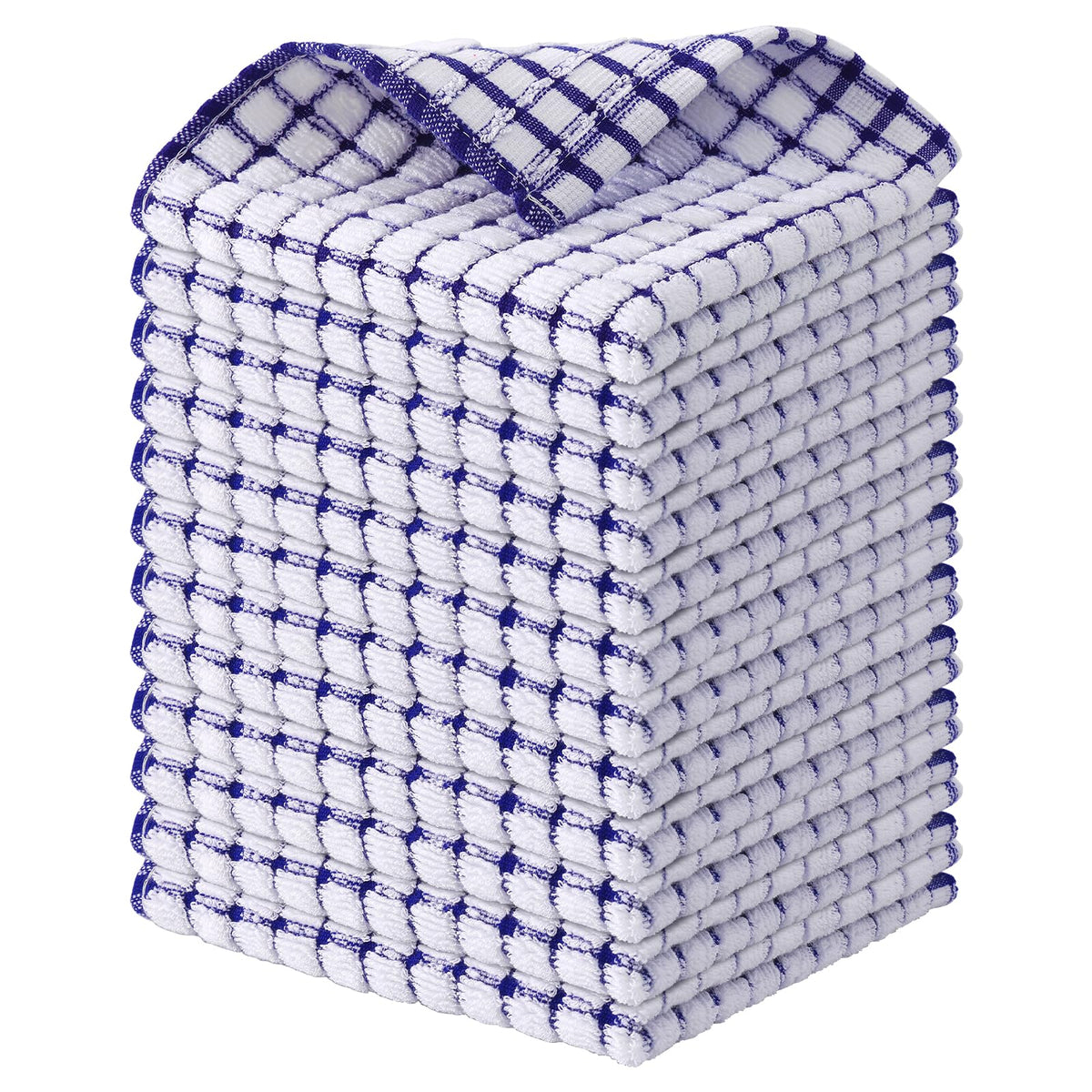 Kitinjoy Cotton 8 Pack Terry Kitchen Dish Cloths, Mixed Color