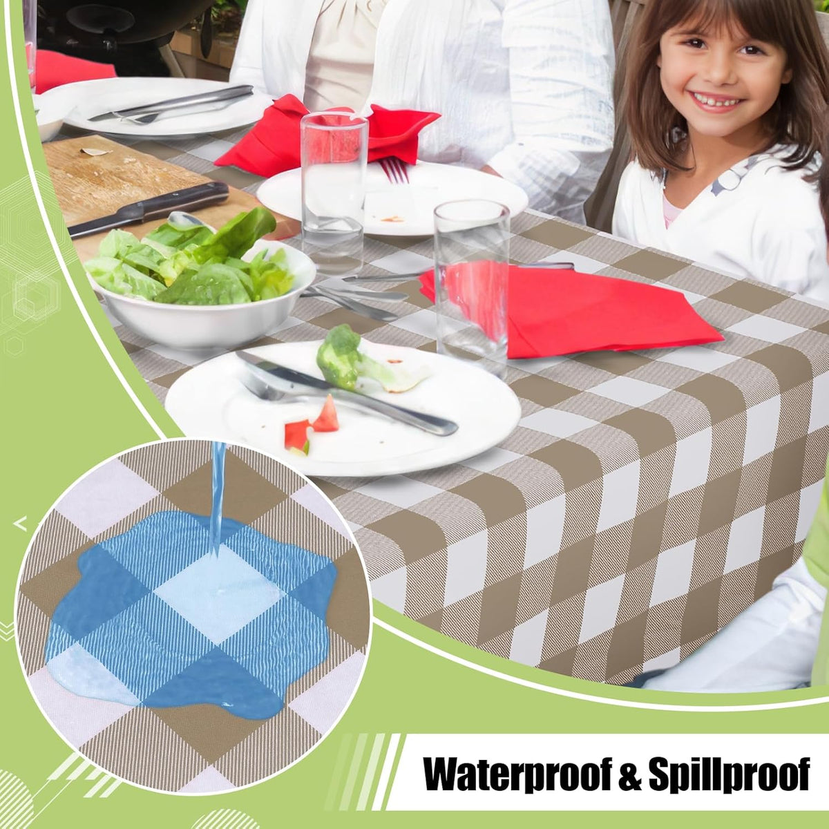Smiry Fall Tablecloth, Flannel Backed Vinyl Table Cloth, 60"x84"