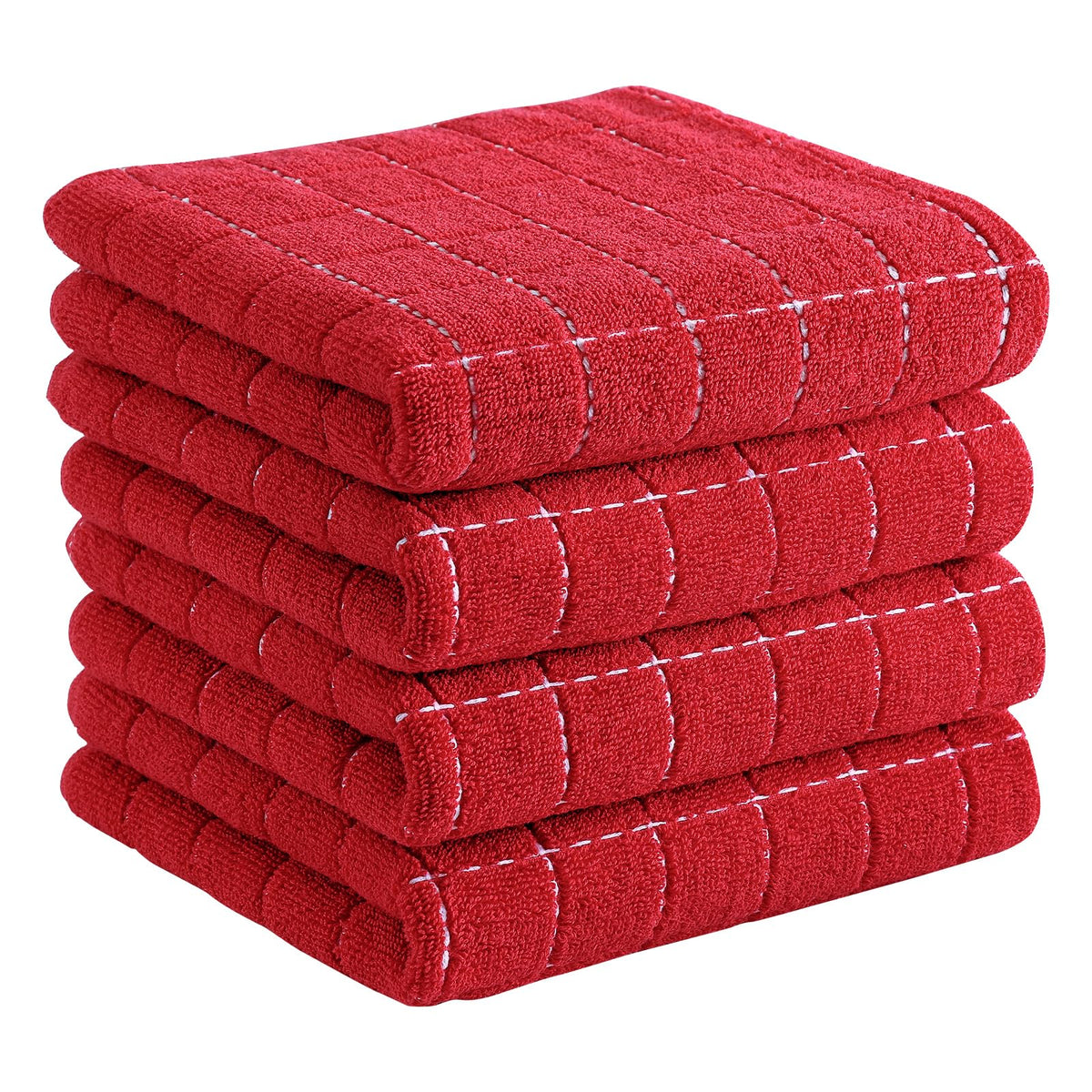Homaxy 100% Cotton Terry Kitchen Dish Cloths, 6 Pack, Navy Blue