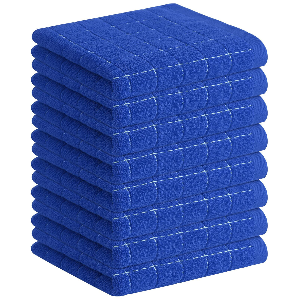 Homaxy 100% Cotton Terry Kitchen Dish Cloths, 6 Pack, Navy Blue
