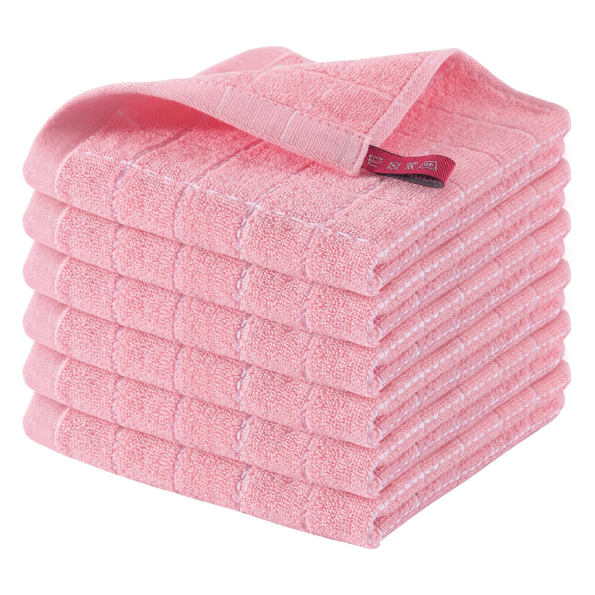 Homaxy 100% Cotton Terry Kitchen Dish Cloths, 6 Pack, Navy Blue
