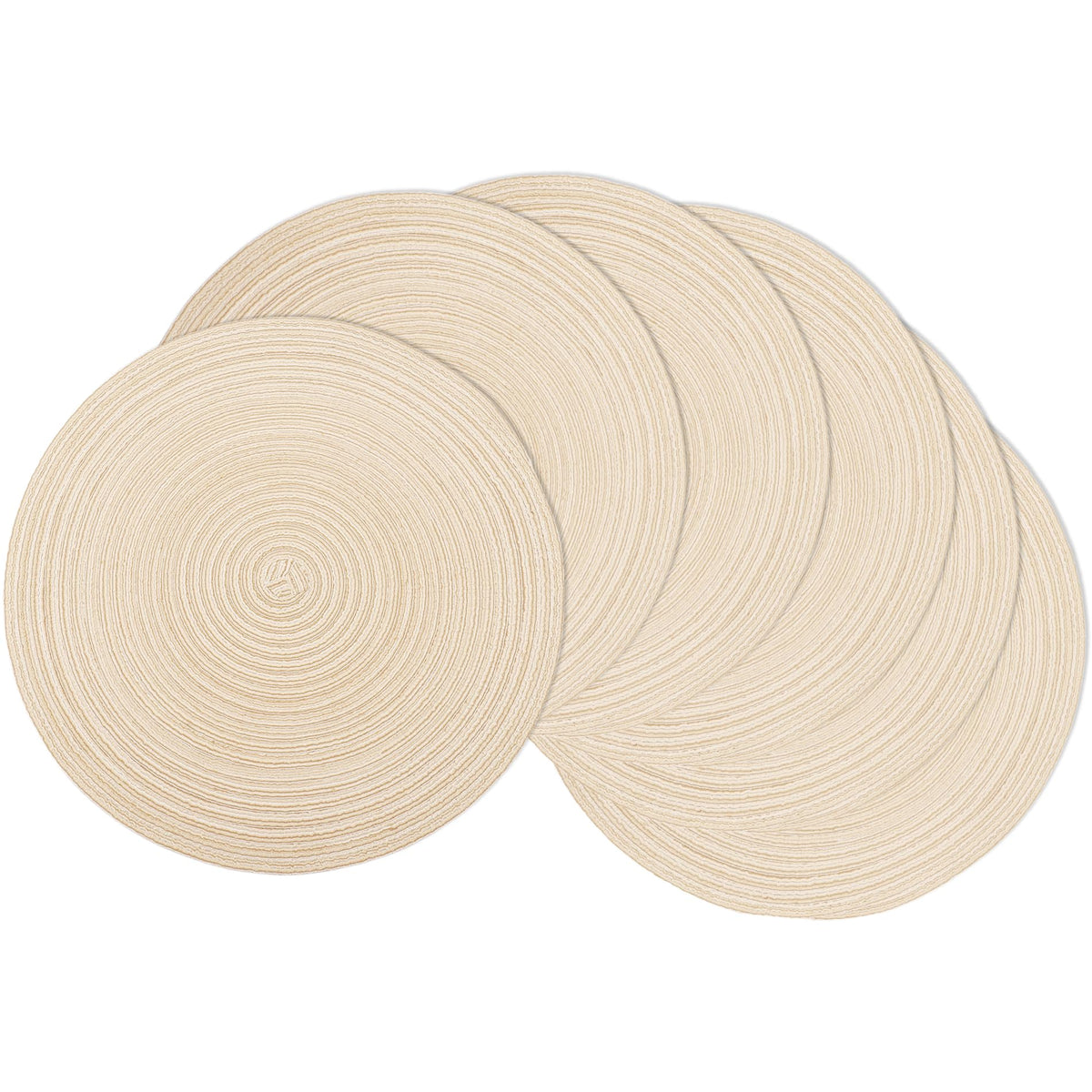 MIAOMIAO Round Placemats Set of 6 Braided Dining Table Kitchen Decor Mets