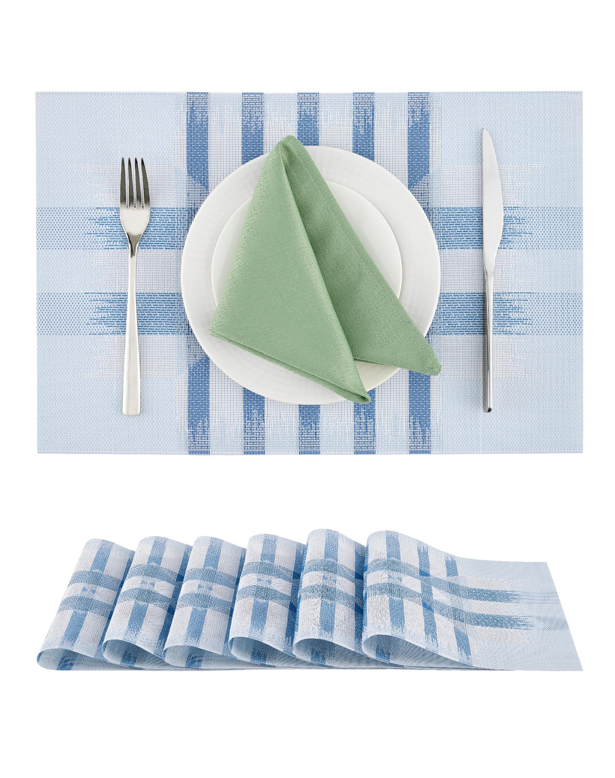Beige Placemats Set of 4 - Heat-Resistant, Non-Slip Table Mats, Washable Woven Vinyl for Indoor & Outdoor Dining