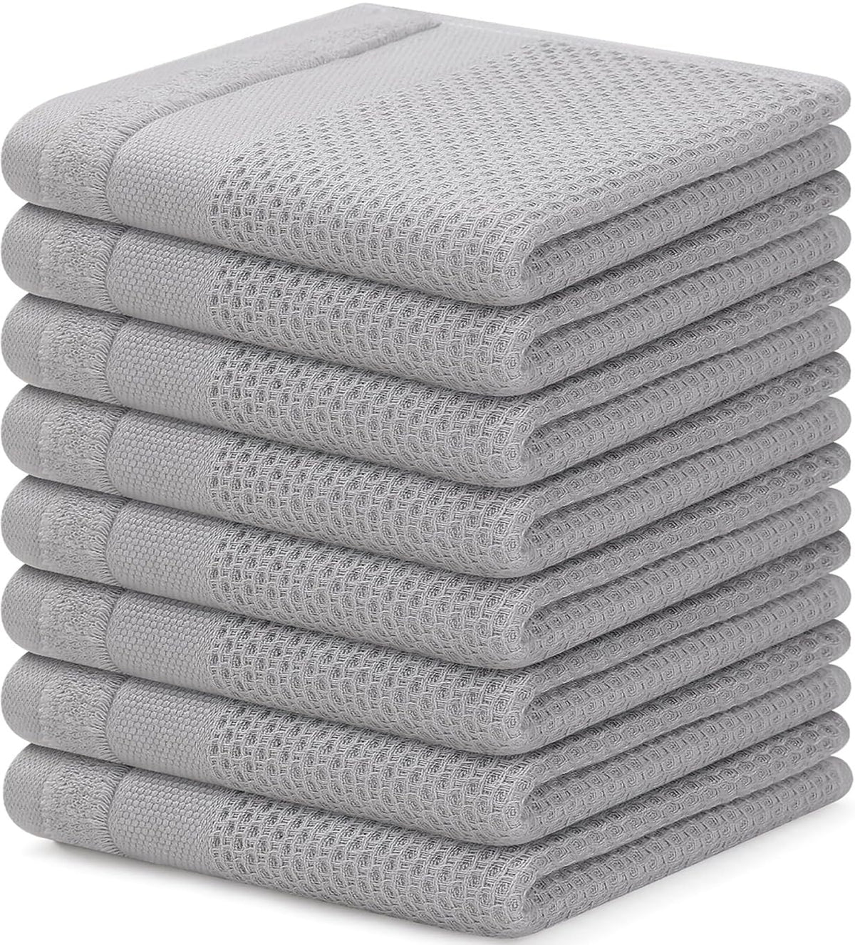 Homaxy 100% Cotton Dish Cloths, 8 Pack - 12 x 12 Inches, Black