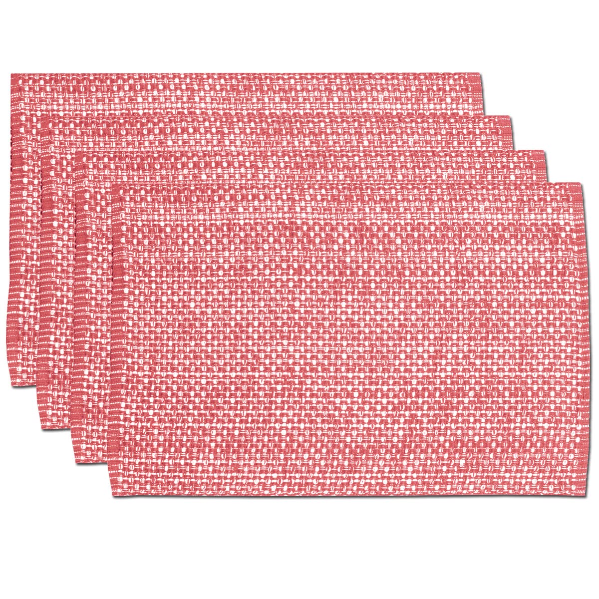 Sweet Home Collection 100% Cotton Placemats for Dining Room Rectangle Two Tone Woven Fabric 13" x 19" Soft Durable Table Mat Set, Set of 6, Eggshell